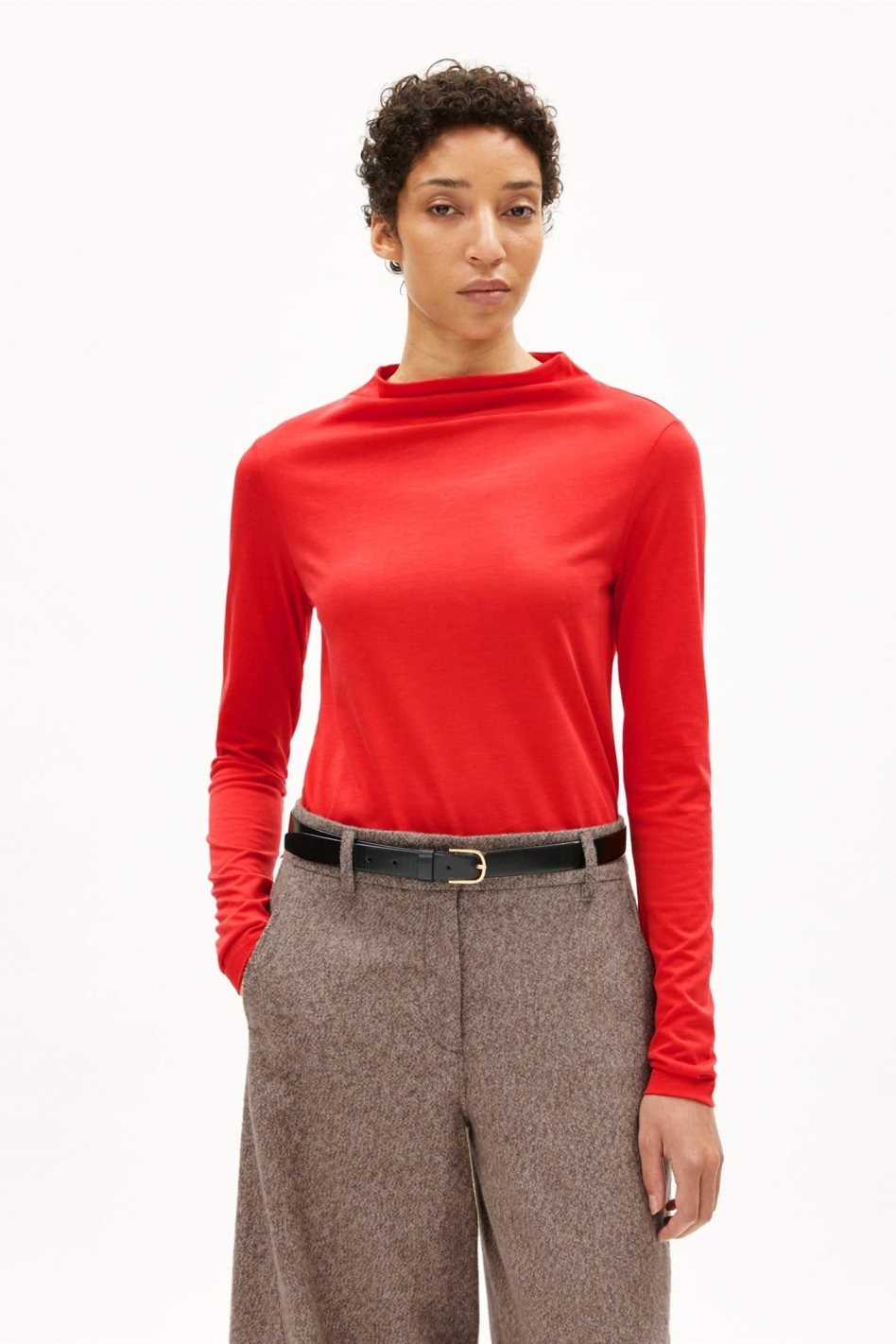 Image of ARMEDANGELS dames vegan Top Calunaa Rood