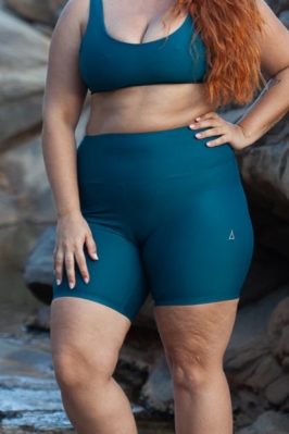 Image of Inaska dames vegan Shorts High Waist Chill Petrol