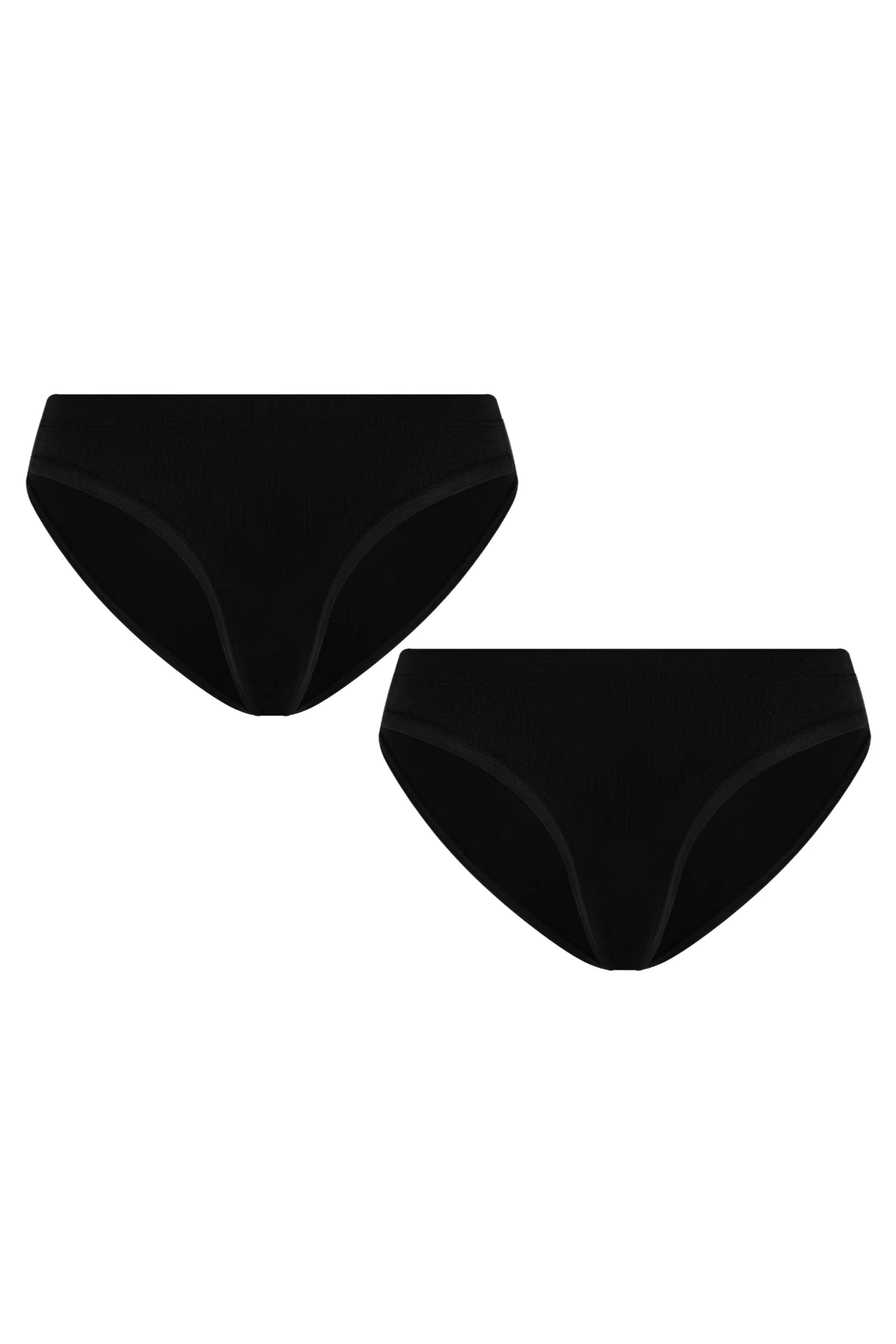 Evermind womens vegan Multipack 2x Briefs Without Lace Black