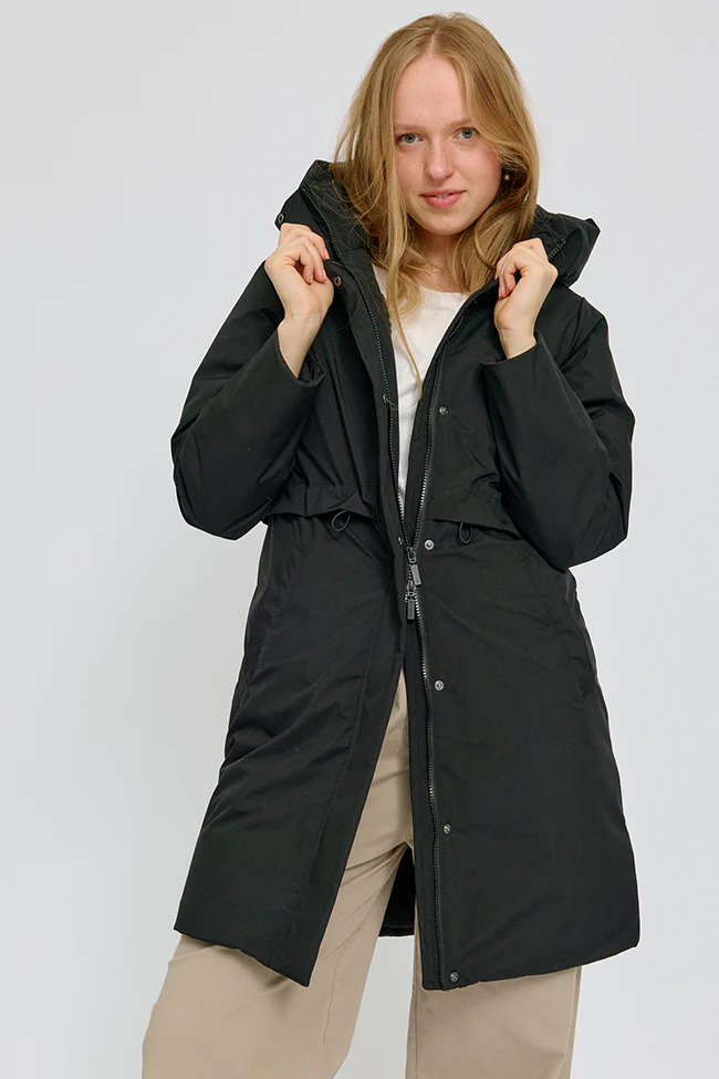 Mazine Damen vegan Parka Basic Gepolstert Schwarz