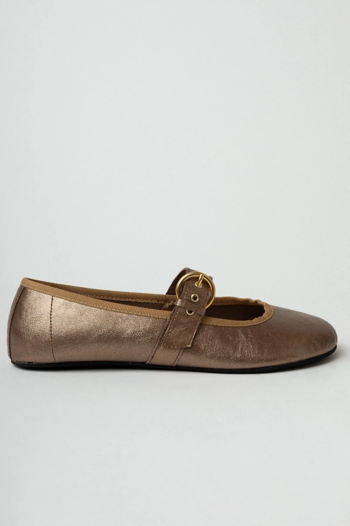 Clotsy Damen vegan Ballett-Flats Fivela Gold