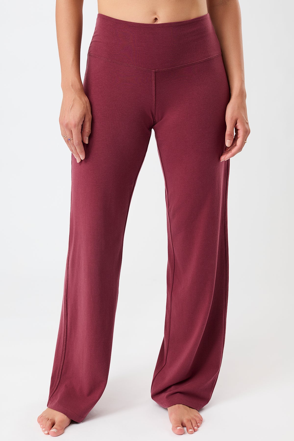 Mandala Damen vegan Hose Wide Leg Beet Rot