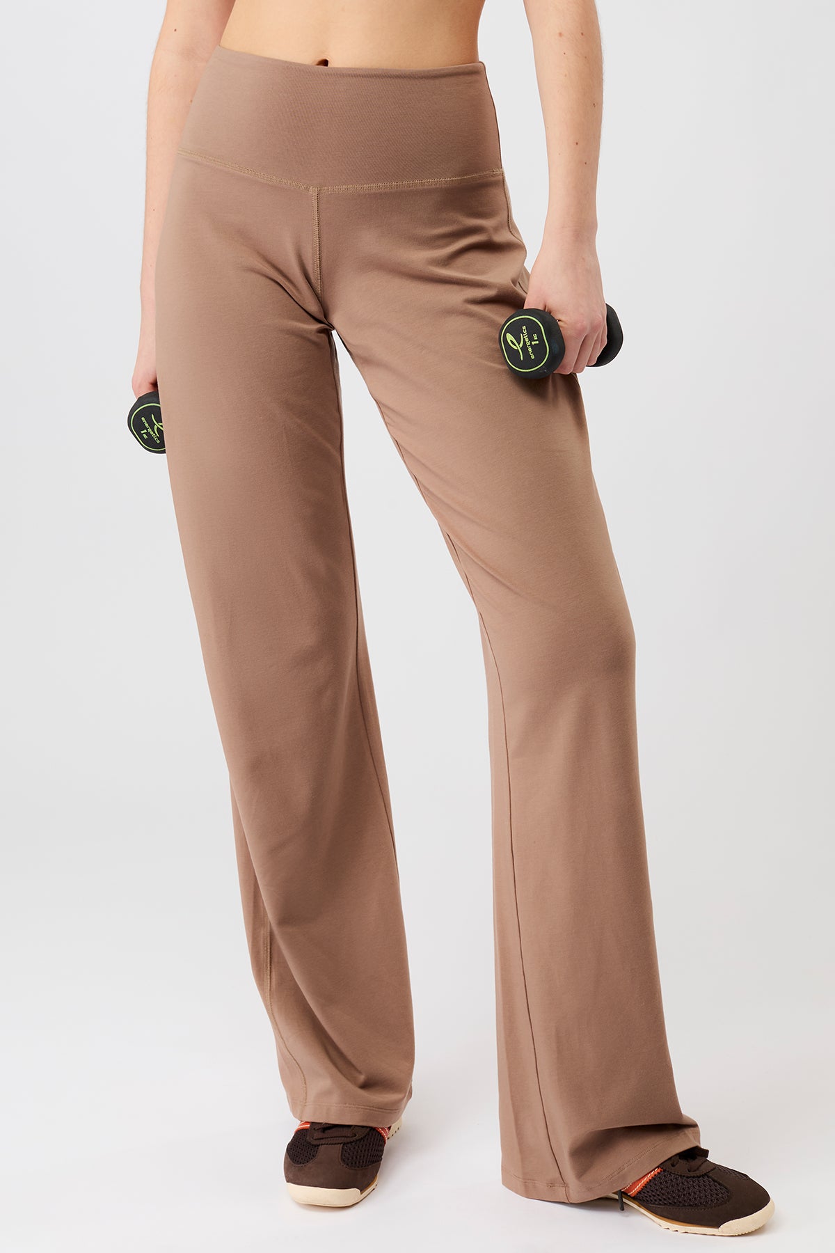 Mandala Damen vegan Hose Weites Bein Espressobraun