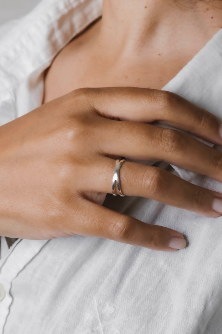 Image of Jyoti Fair Works dames vegan Ring Karana Zilver