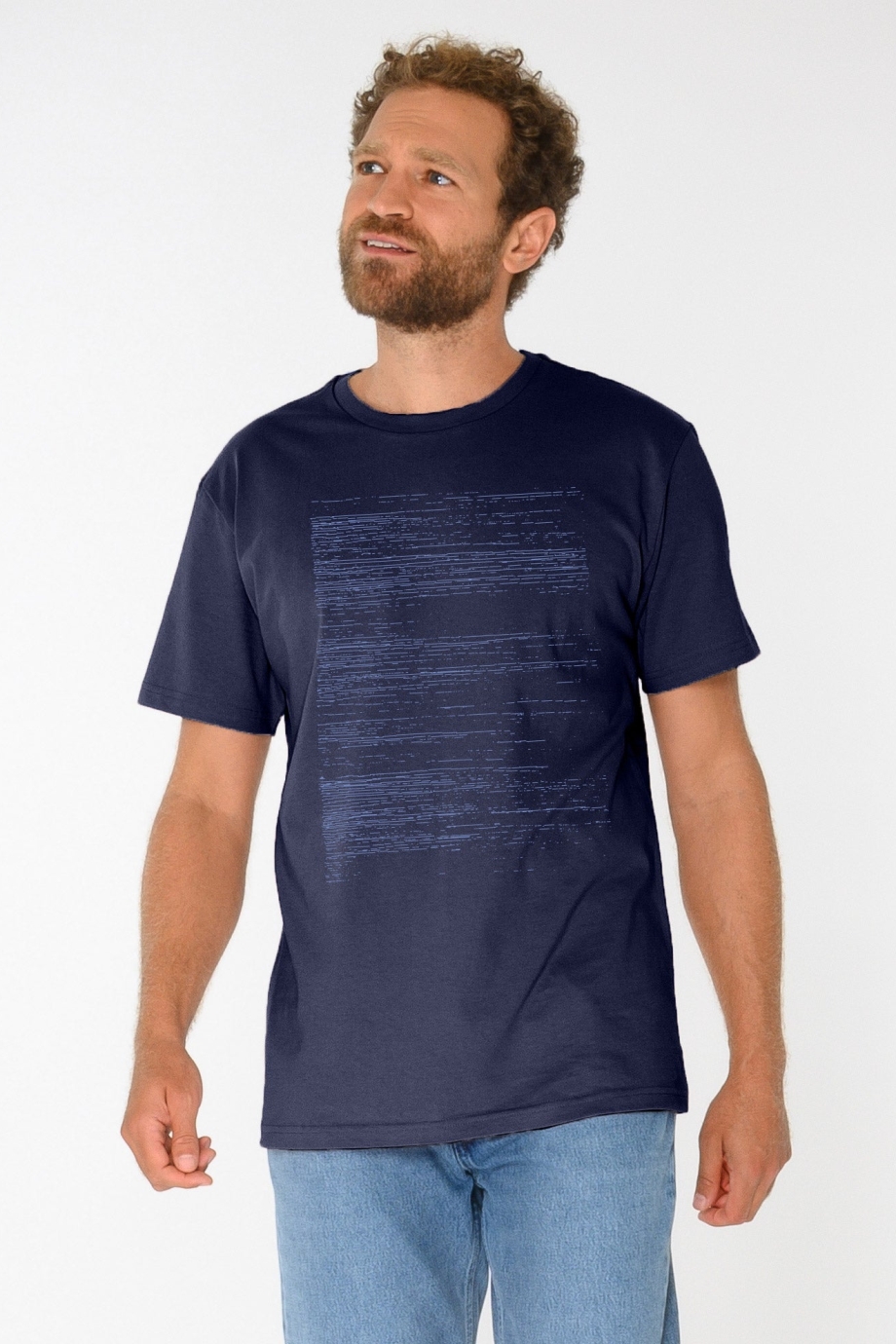 ThokkThokk men vegan T-Shirt Strokes Midnight Blue