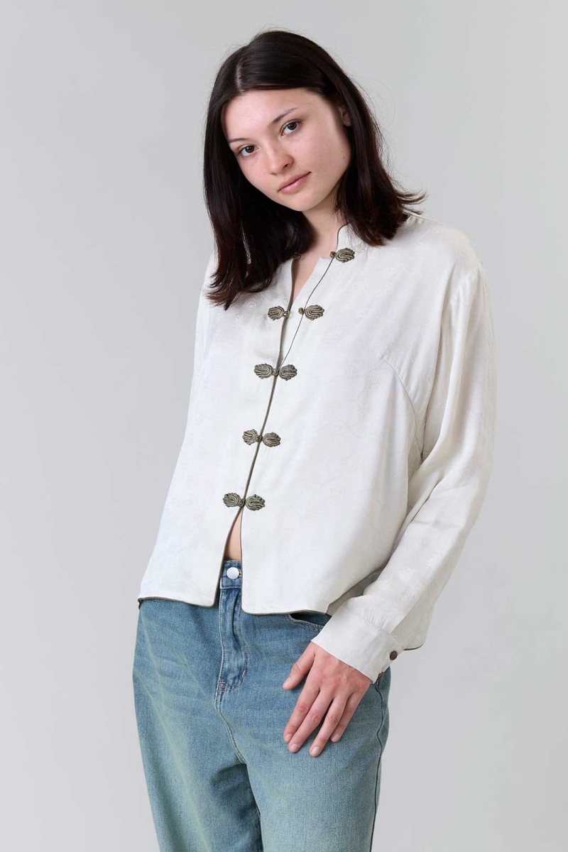 Image of Yahmo dames vegan Blouse Erna Jasmine Wit