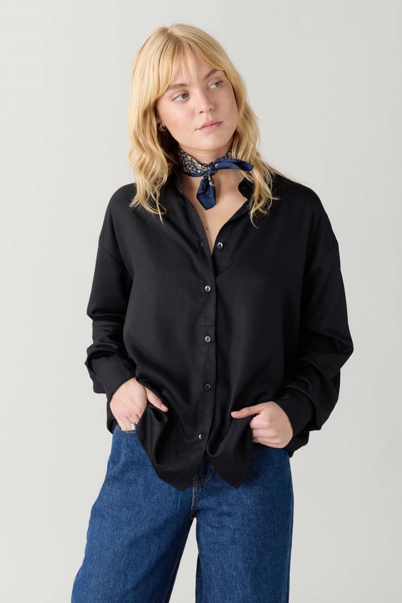 109871 - Damen vegan Hemd Mona Schwarz