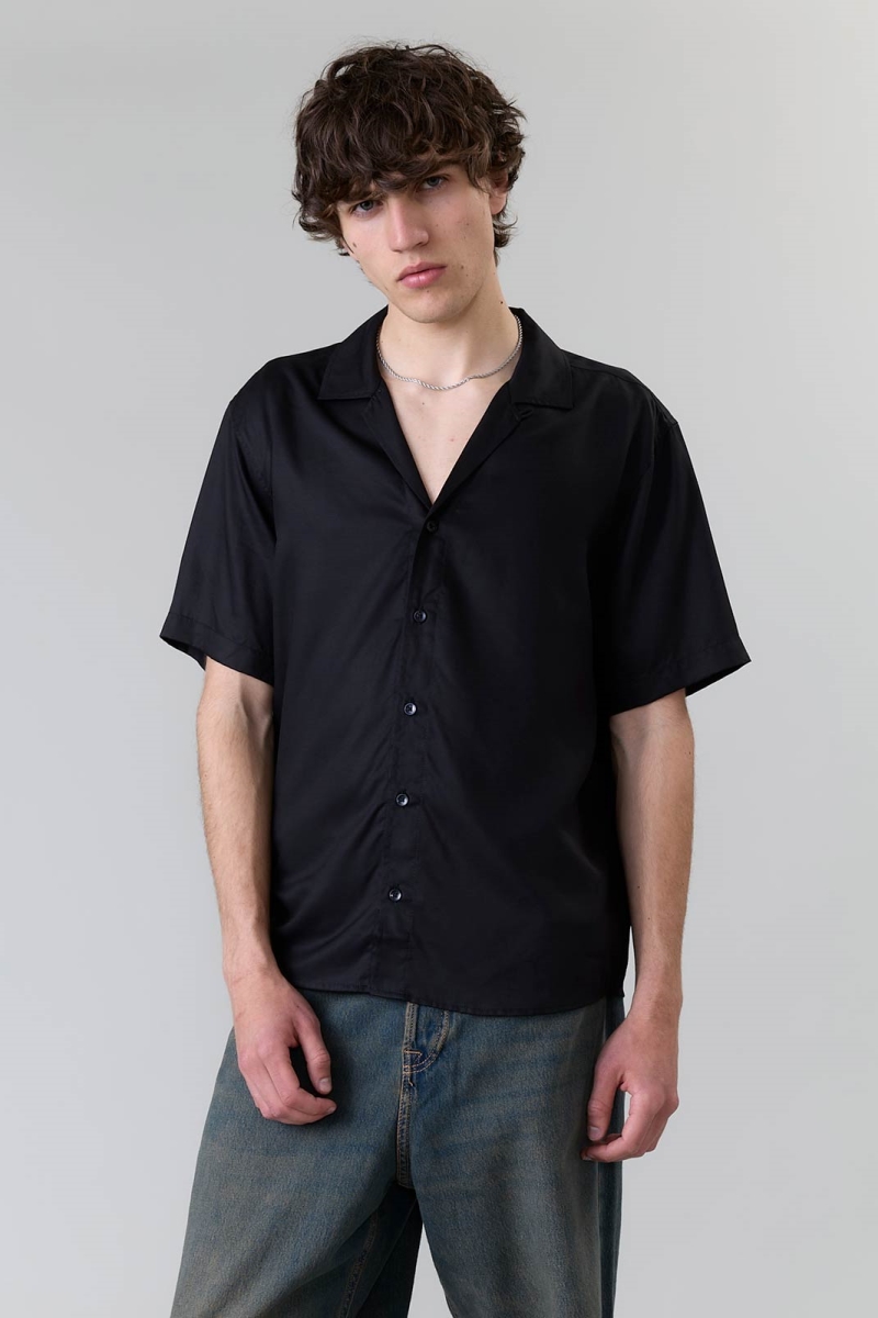 Image of Yahmo mannen vegan Shirt Vuil Zwart