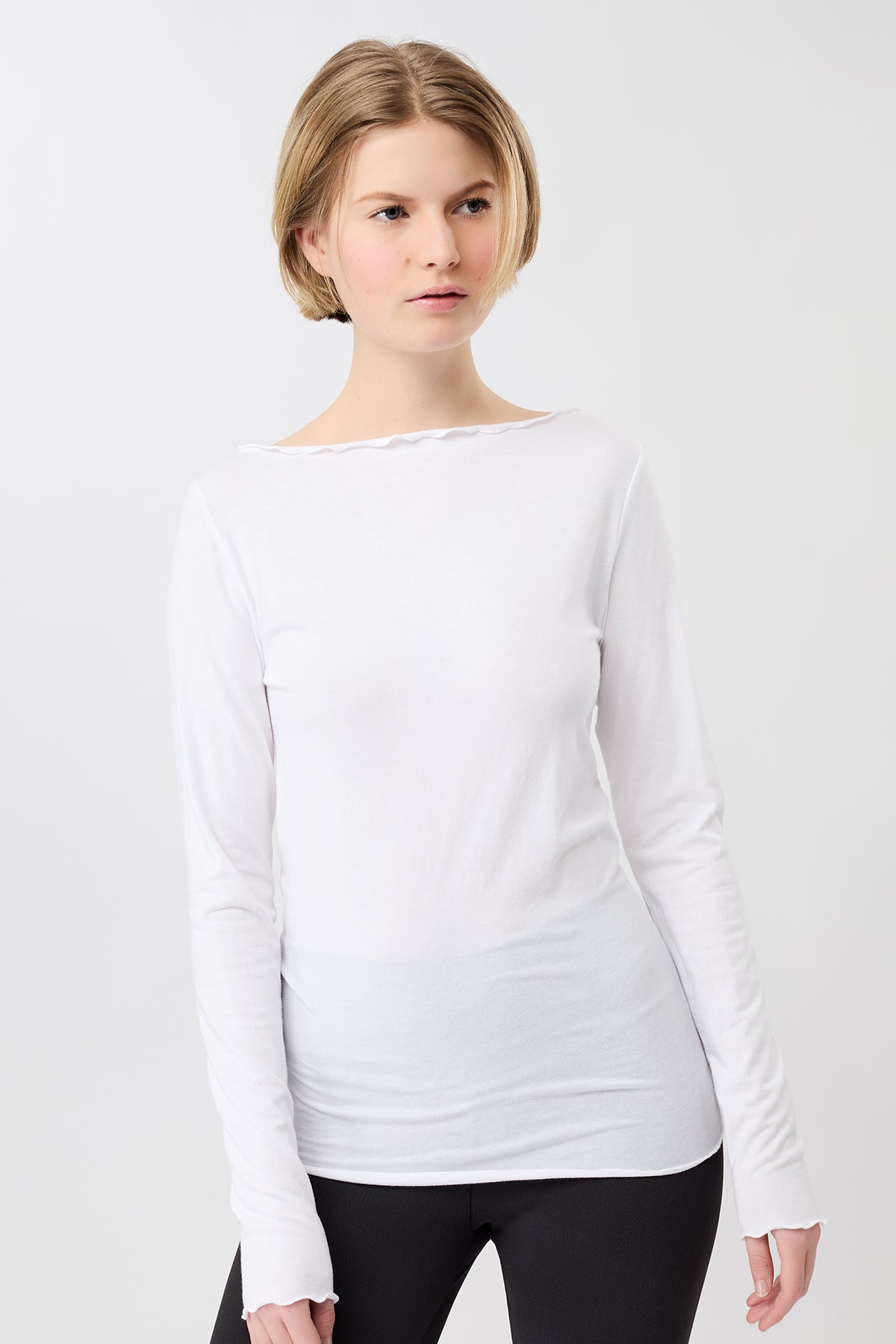 109932 - MANDALA Damen vegan Longsleeve Basic WeiÃŸ