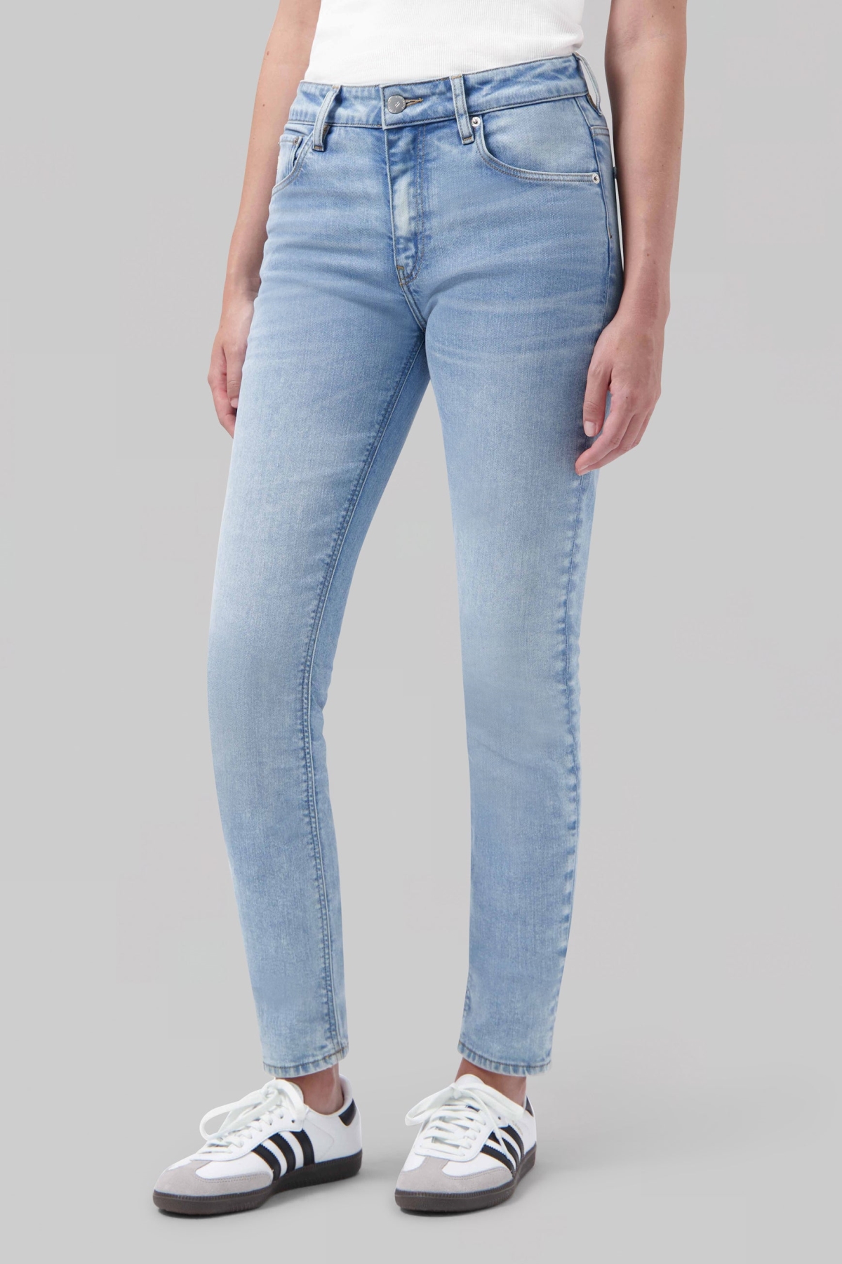 MUD Jeans Damen vegan Skinny Jeans Skyler Original Steinblau