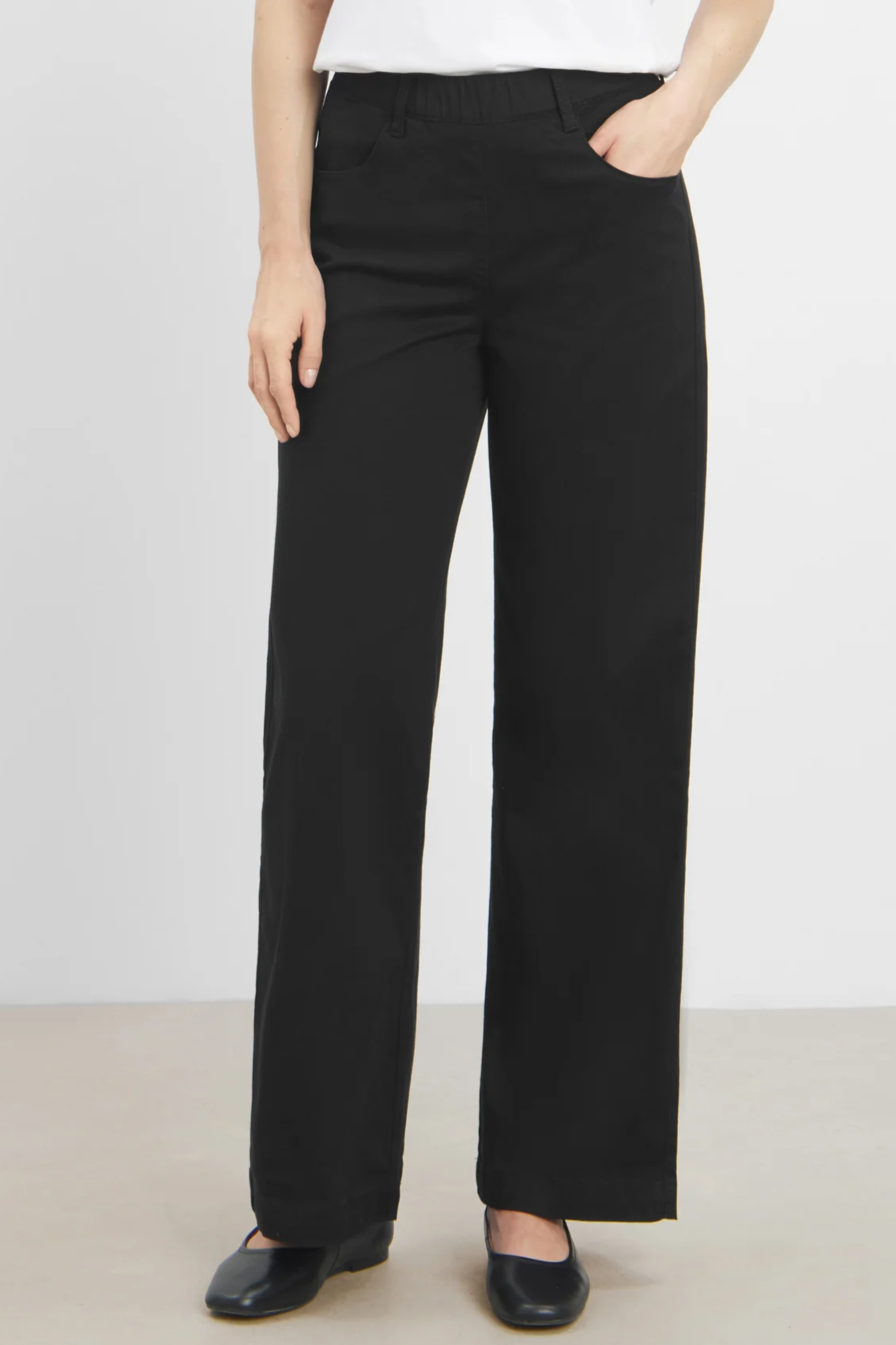 Image of LAURIE dames vegan Donna Loose Broek, Middellange Lengte, Zwart