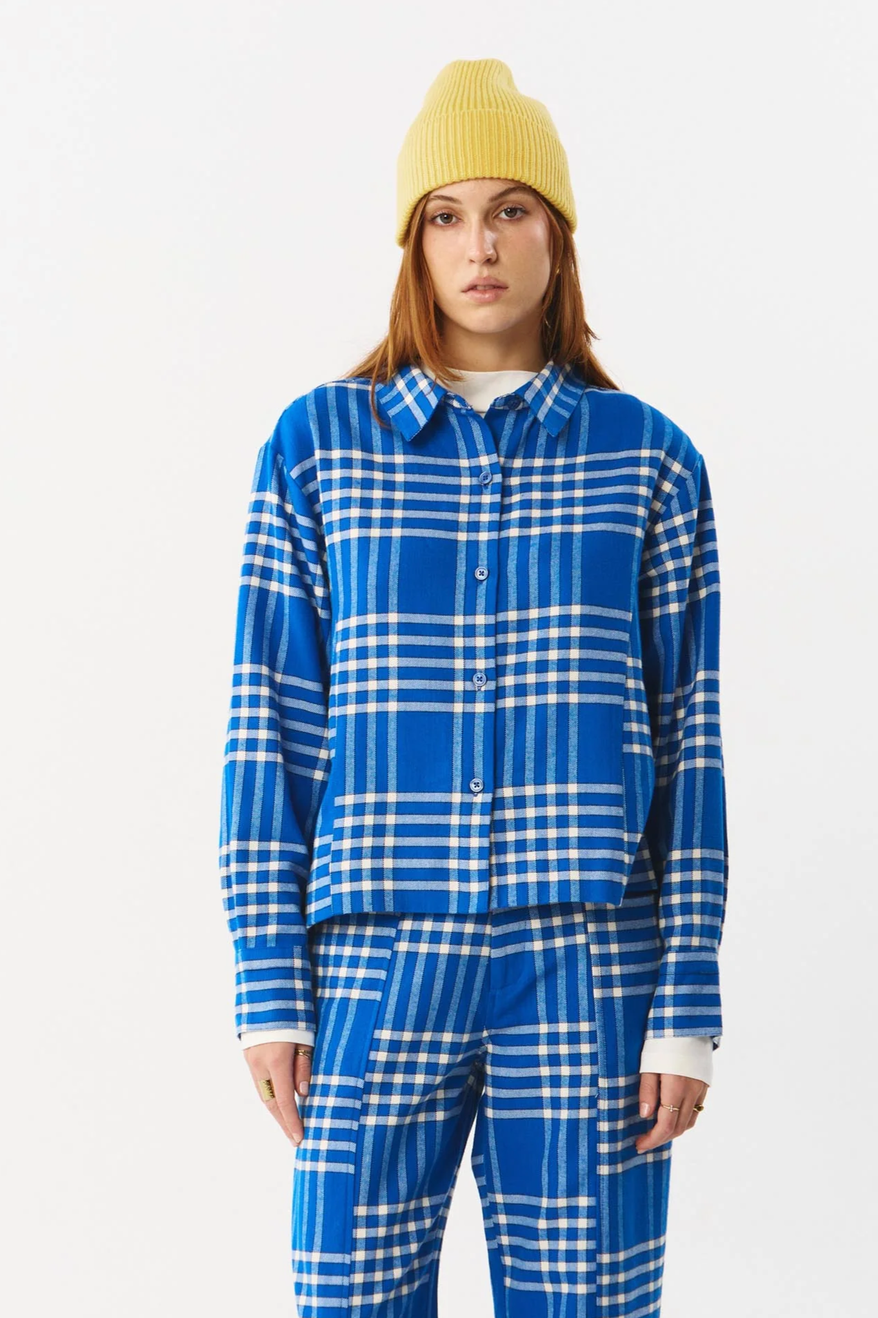 SUITE13LAB Damen vegan Hemd Flanell Sens Check Blau