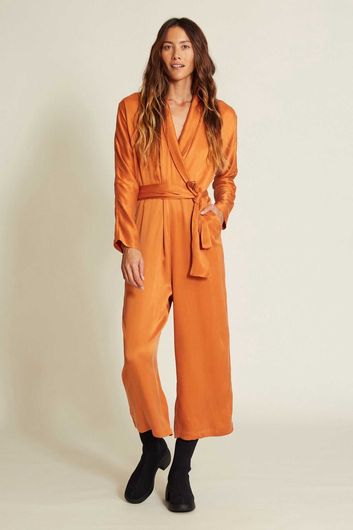 SUITE13LAB Damen vegan Jumpsuit Bent Sunset Orange