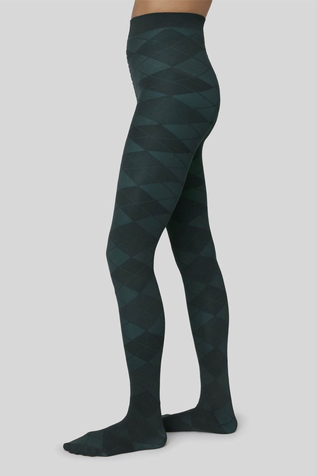 Swedish Stockings womens vegan Tights Rebecka Argyle Dark Green