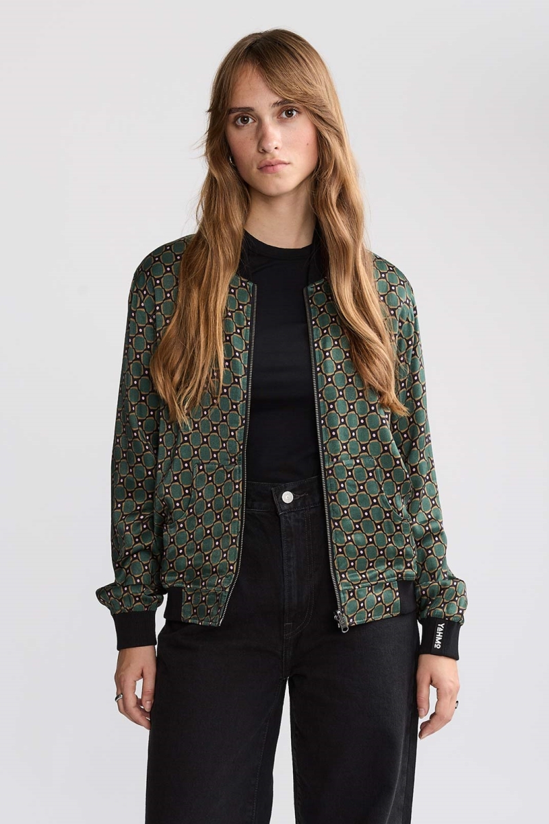 Image of Yahmo dames vegan Omkeerbare Bomberjas Ruth Emerald/Black
