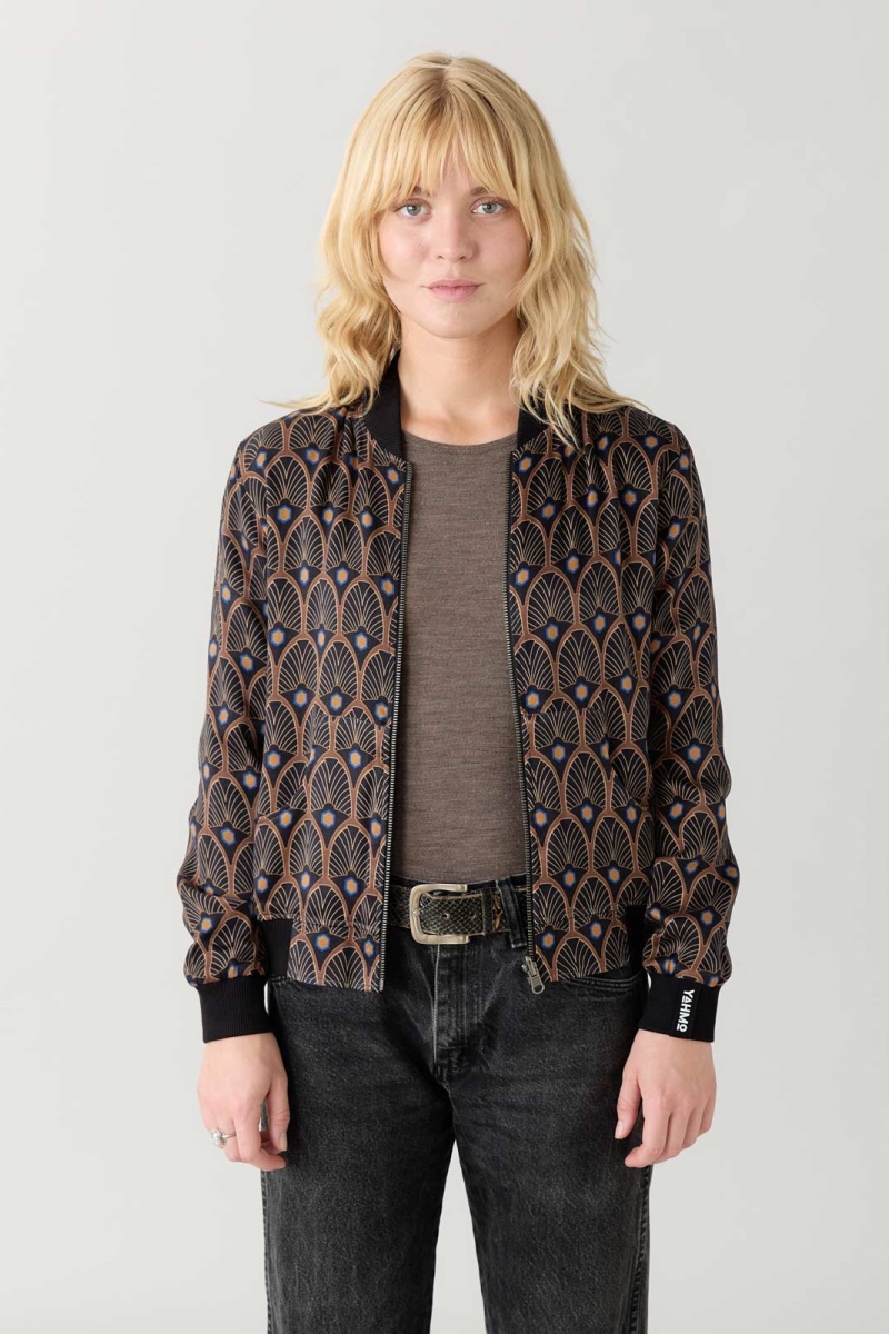 Image of Yahmo dames vegan Omkeerbare Bomberjack Ruth Metropolis/Blauw
