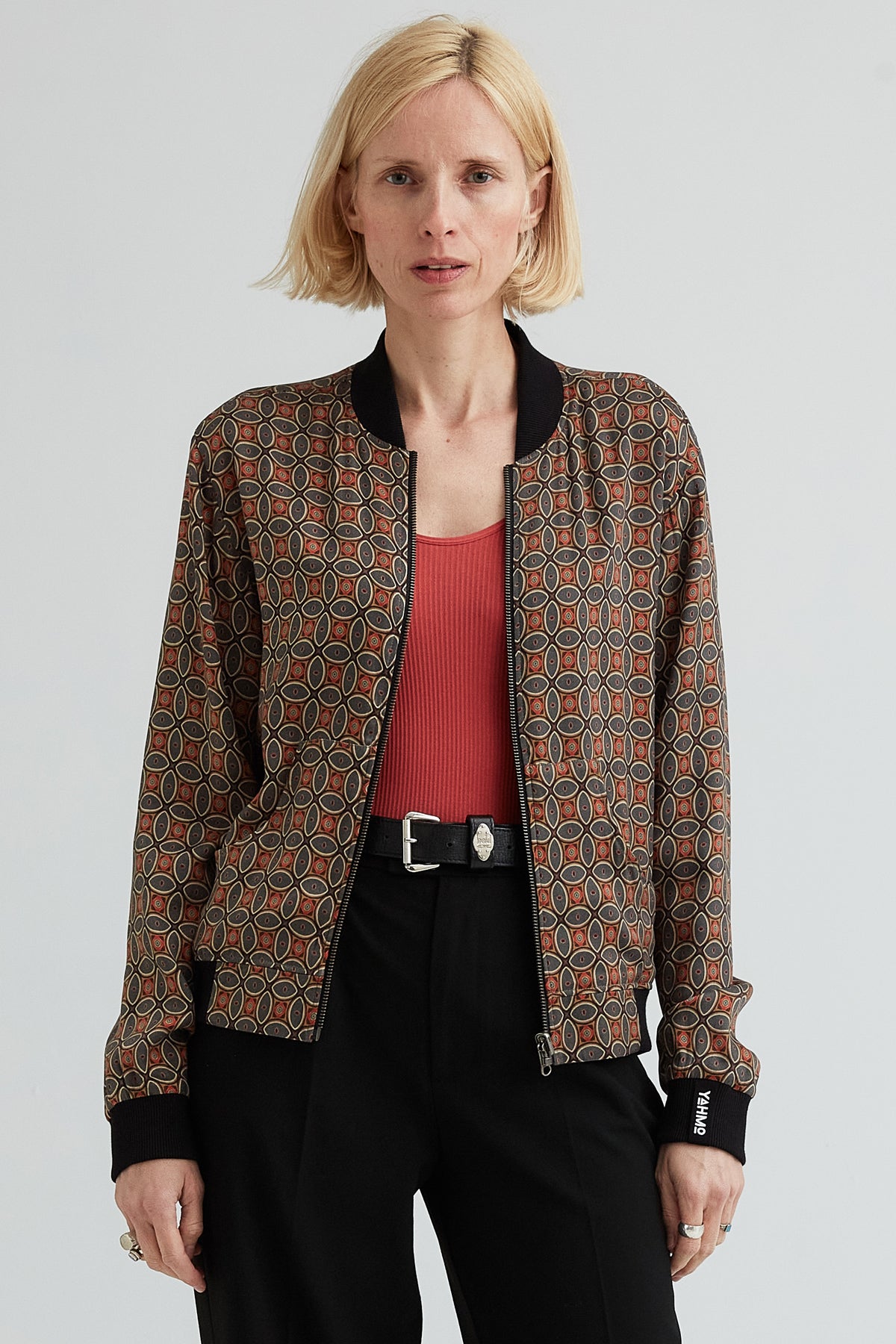 Image of Yahmo dames vegan Bomber Jas Ruth Omkeerbaar Nostalgia/Pine