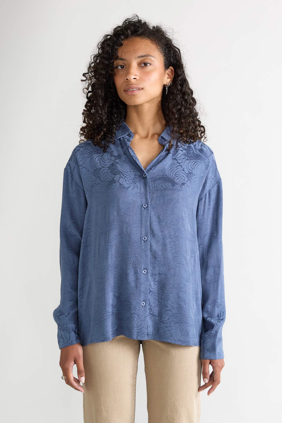 Yahmo Damen vegan Hemd Mona Zen Indigo