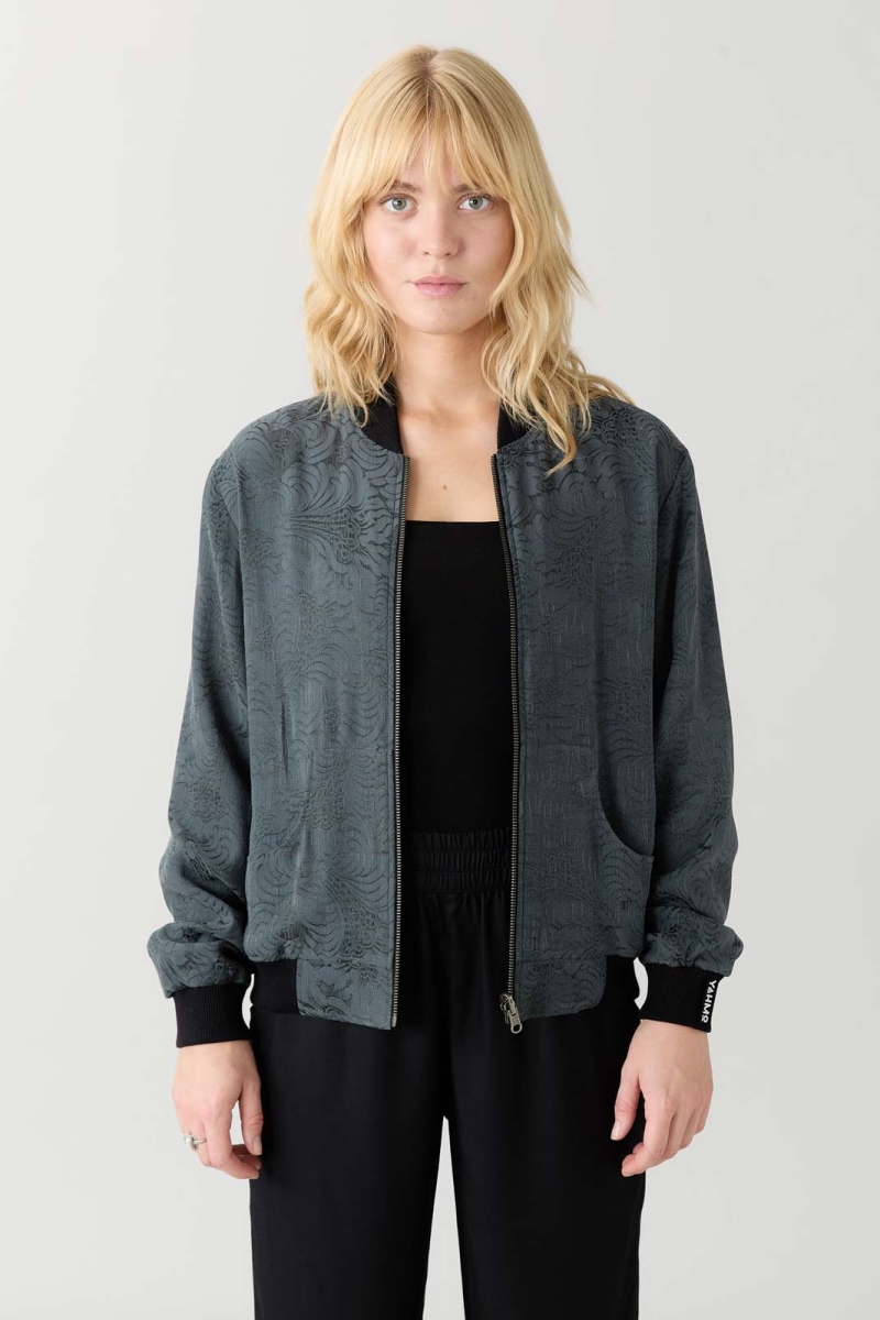 Yahmo Damen vegan Jacke Bomber Reversible Ruth Eclipse/Schwarz