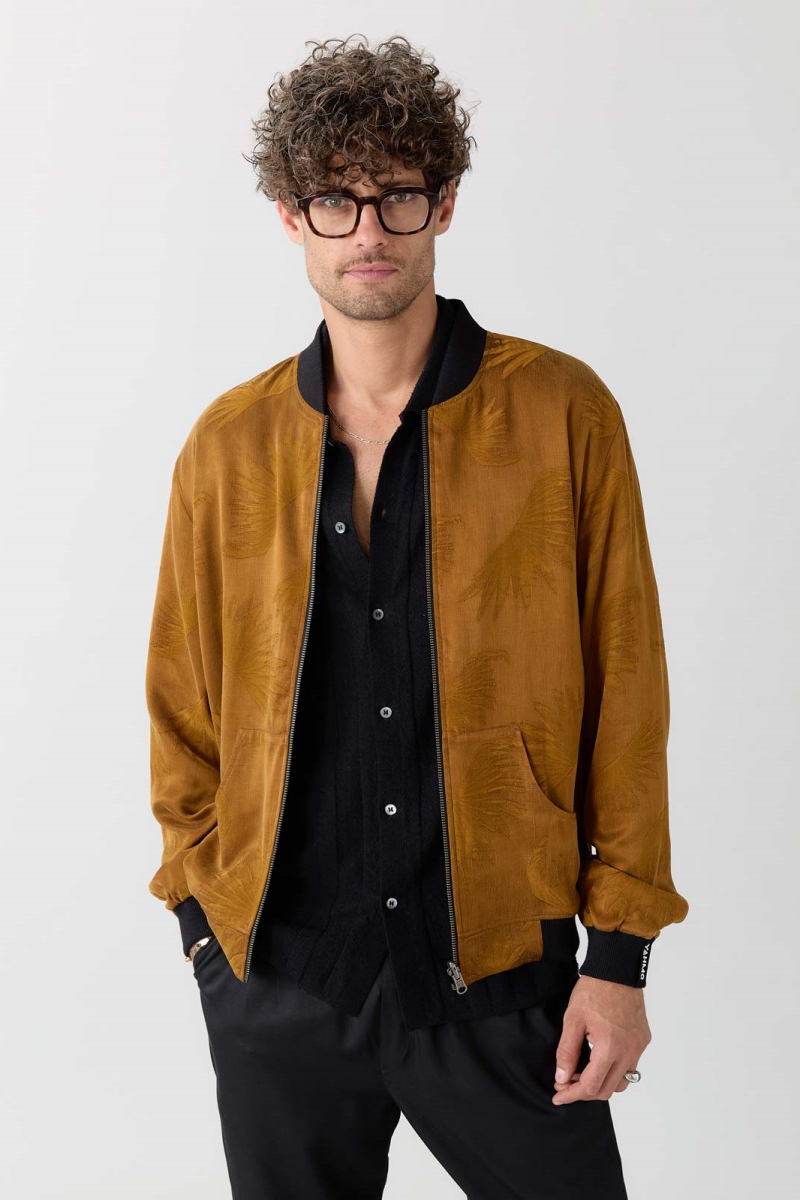 Yahmo Herren vegan Jacke Bomber Reversible Laslo Sandelholz/Schwarz