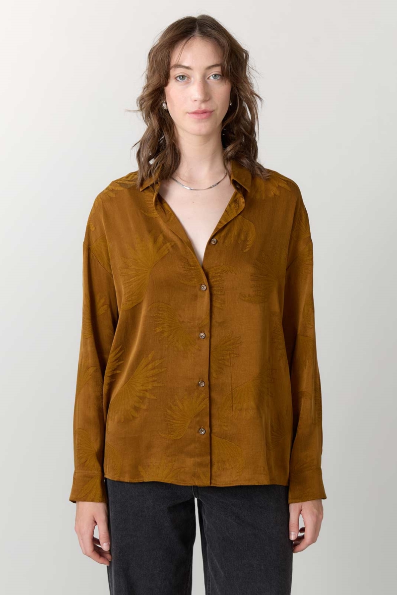 Yahmo Damen vegan Hemd Mona Sandelholz Braun