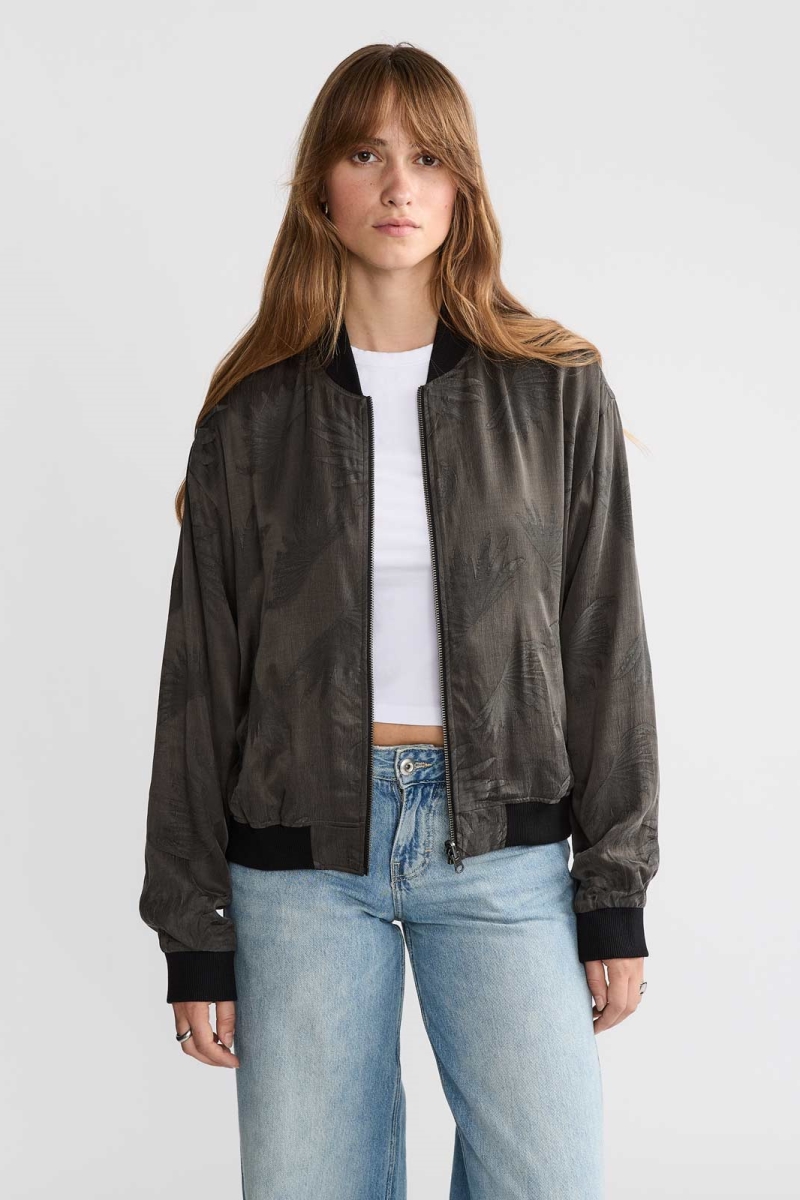 Yahmo Damen vegan Jacke Bomber Reversible Lene Onyx/Schwarz