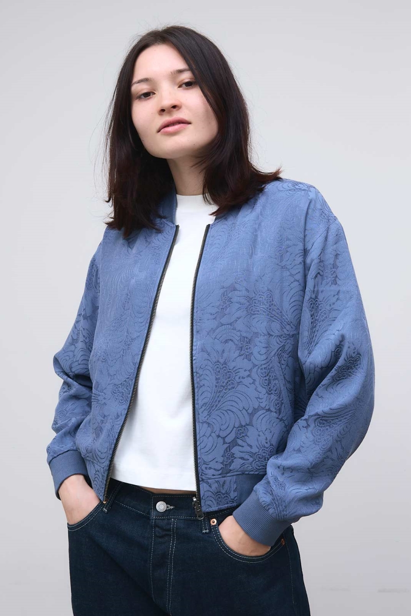 Yahmo Damen vegan Jacke Bomber Reversible Lene Blau