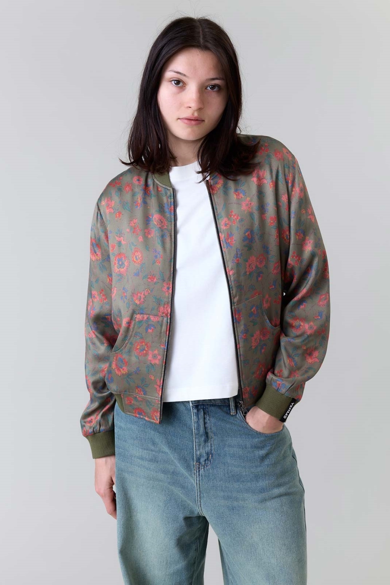 Yahmo Damen vegan Jacke Bomber Reversible Ruth Daydream/Olive
