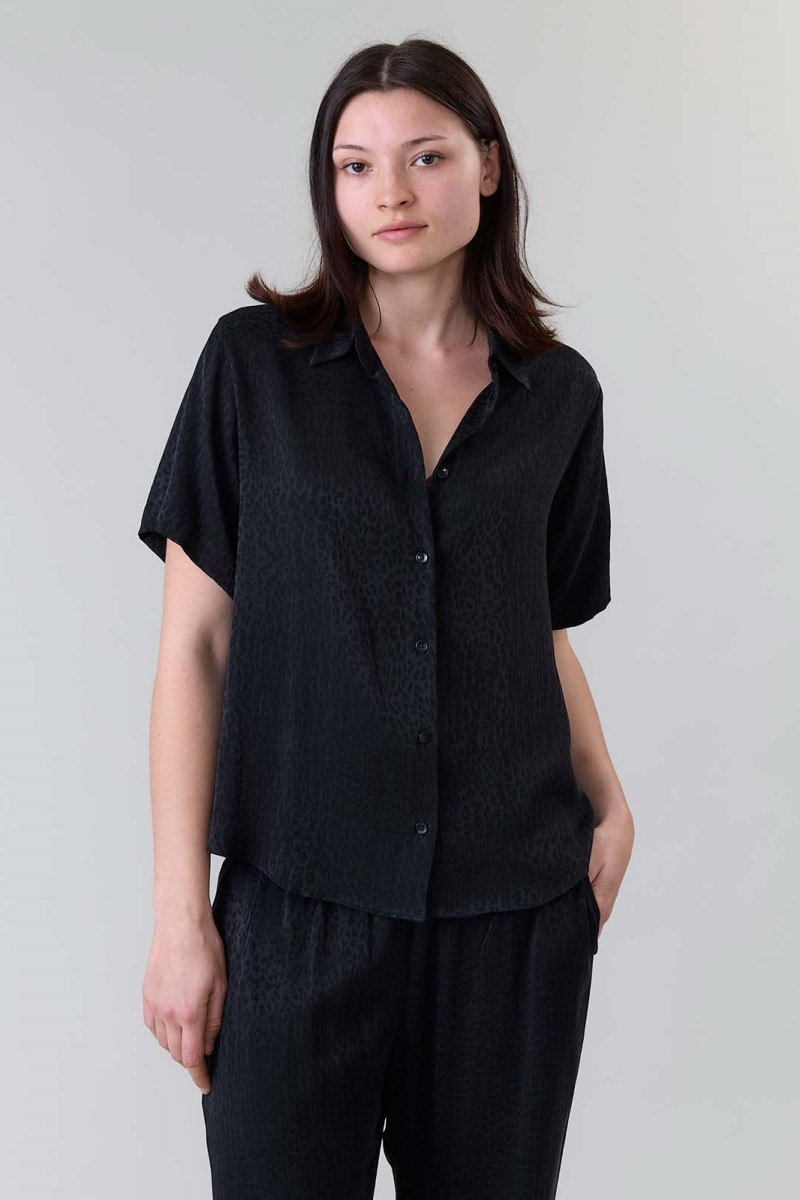 Yahmo Damen vegan Shirt Lotte Leo Schwarz