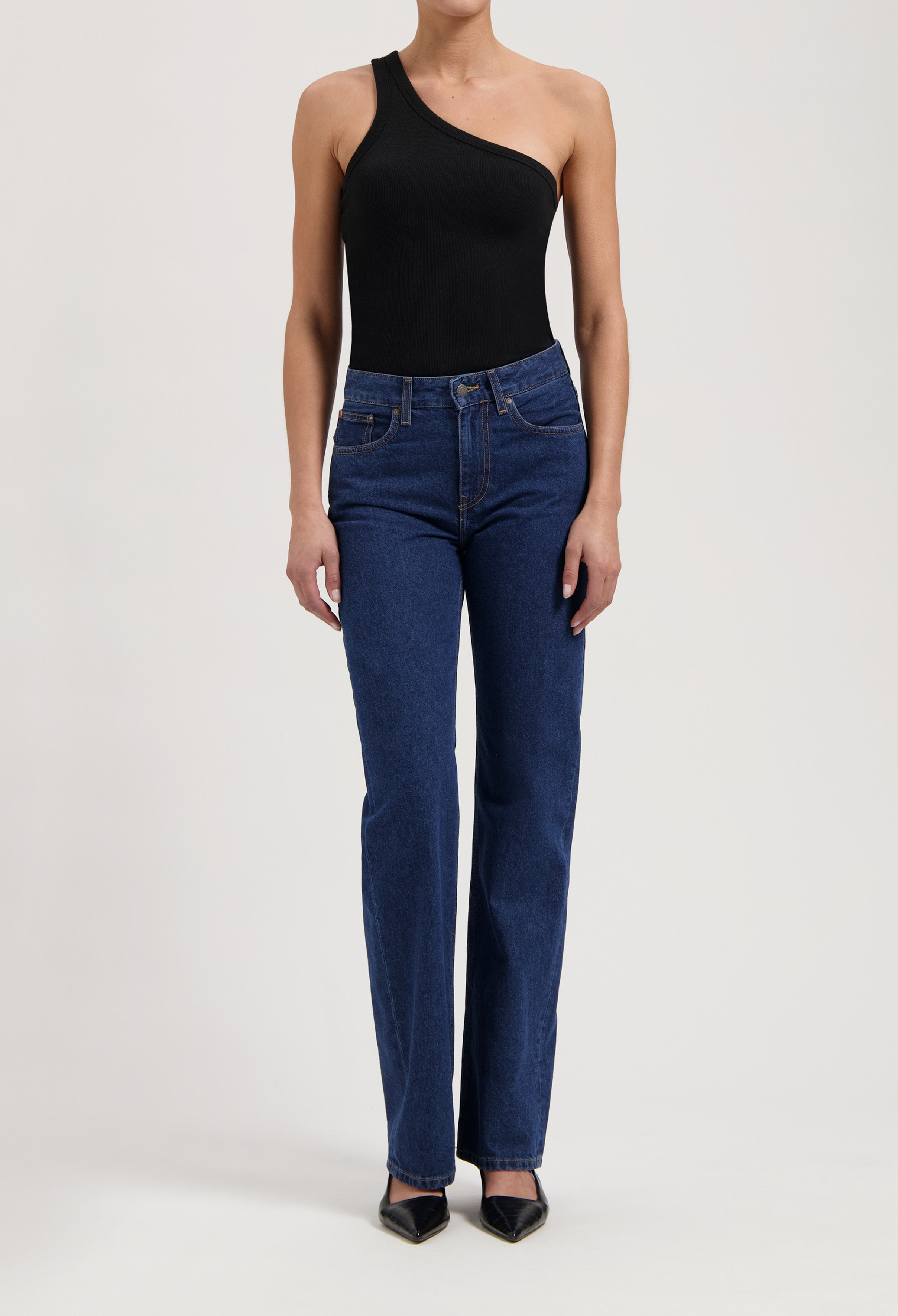 Image of MUD Jeans dames vegan Mid Loose Jeans Van Jamie Stone Indigo