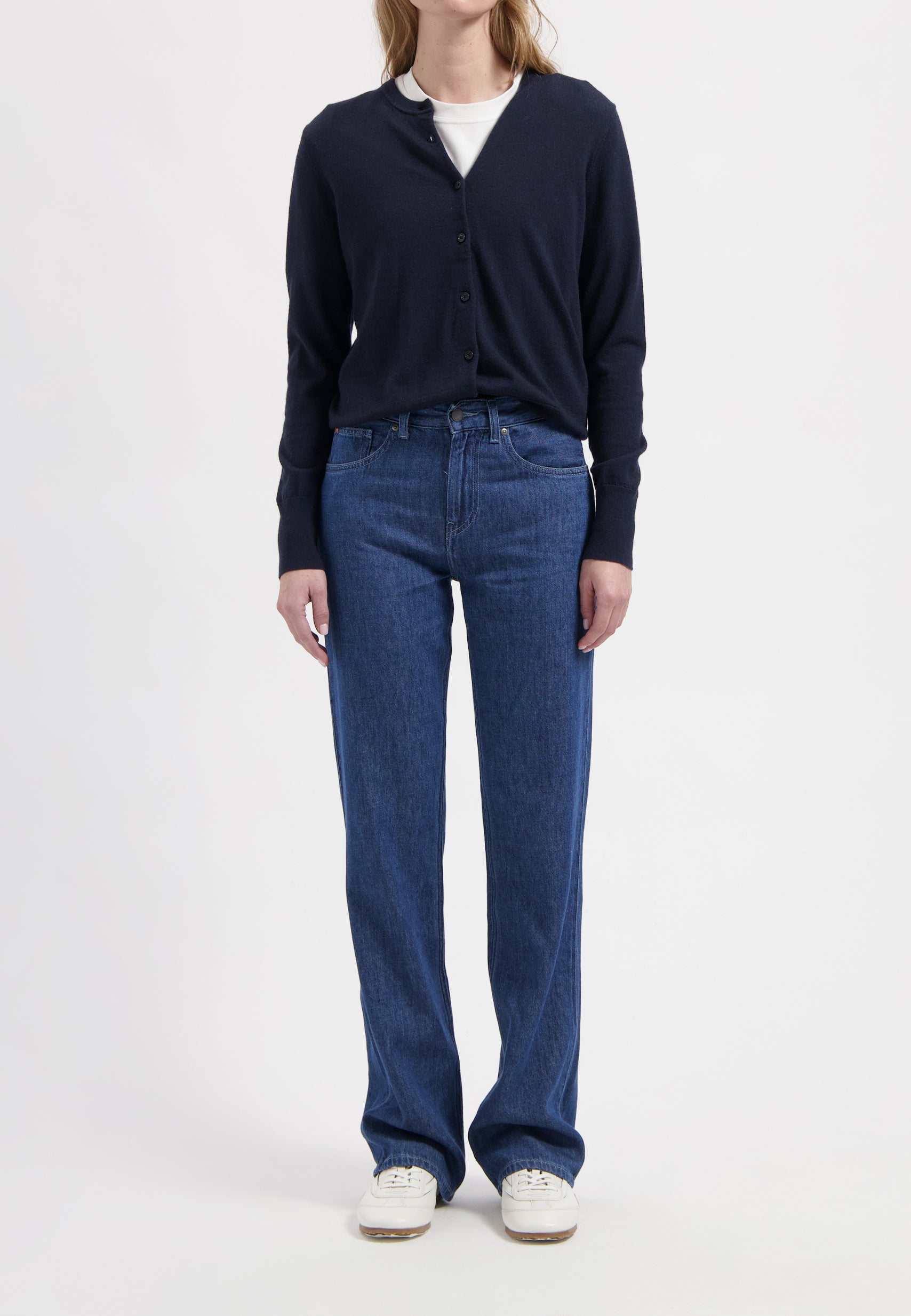 Image of MUD Jeans dames vegan Mid Loose Flow Jeans Van Jamie Stone Indigo