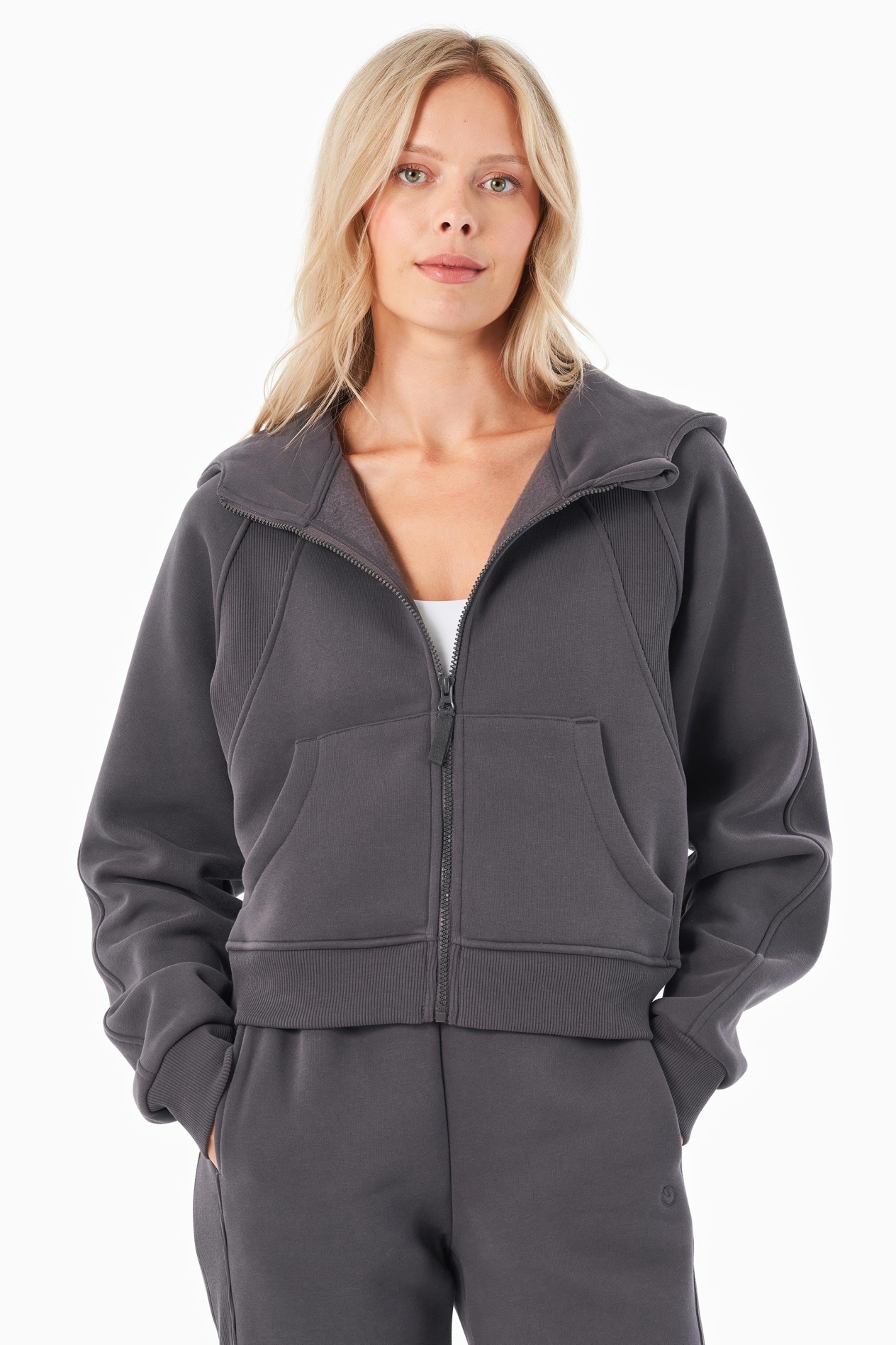 ORGANICATION Damen vegan Hoodie Full Zip Joddy Shadow Grey