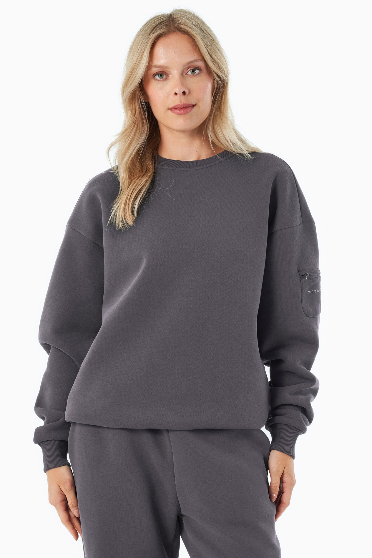 ORGANICATION Herren vegan Sweatshirt Saylorr Schatten Grau