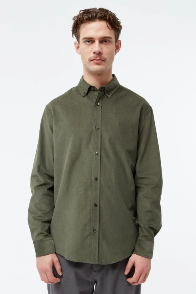 Givn Herren vegan Hemd Fabio Dark Khaki