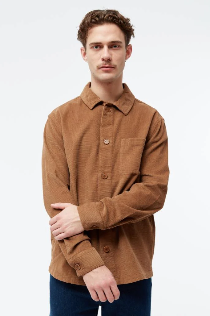 Givn Herren vegan Überhemd Curt Dark Camel