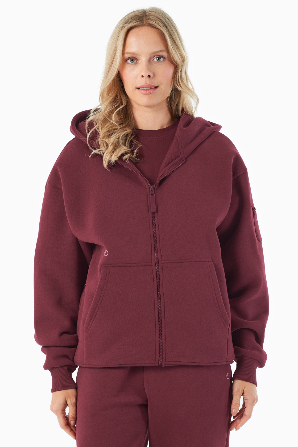 ORGANICATION Herren vegan Kapuzenpullover Mit Rei&Atilde;Ÿverschluss Jenna Bordeaux