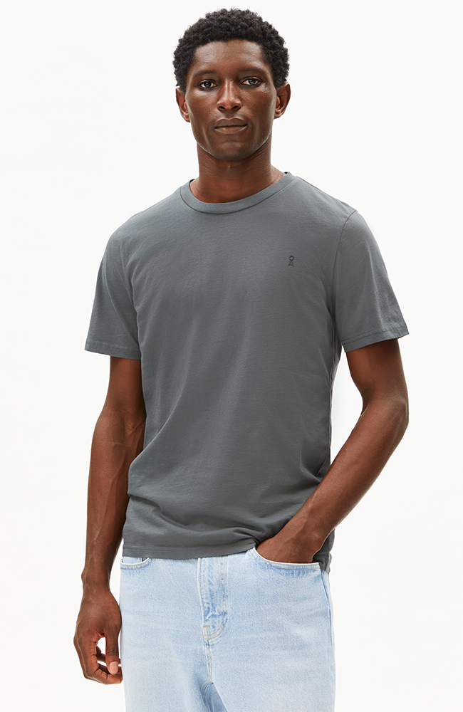 ARMEDANGELS men vegan T-Shirt Jaames Space Steel Grey