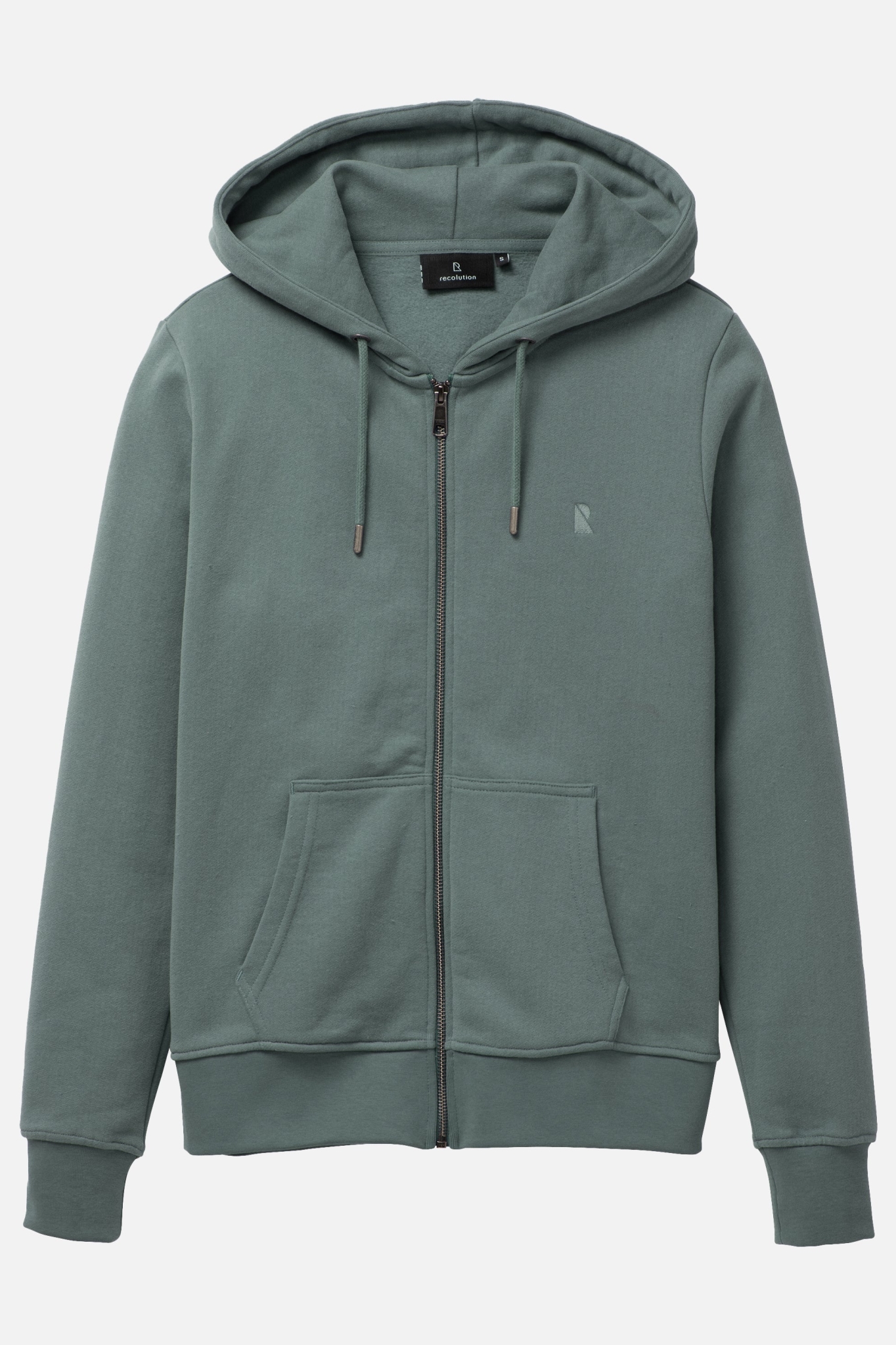 Image of Recolution dames vegan Sweatjack Met Dahlia- En Eucalyptusprint In Groen