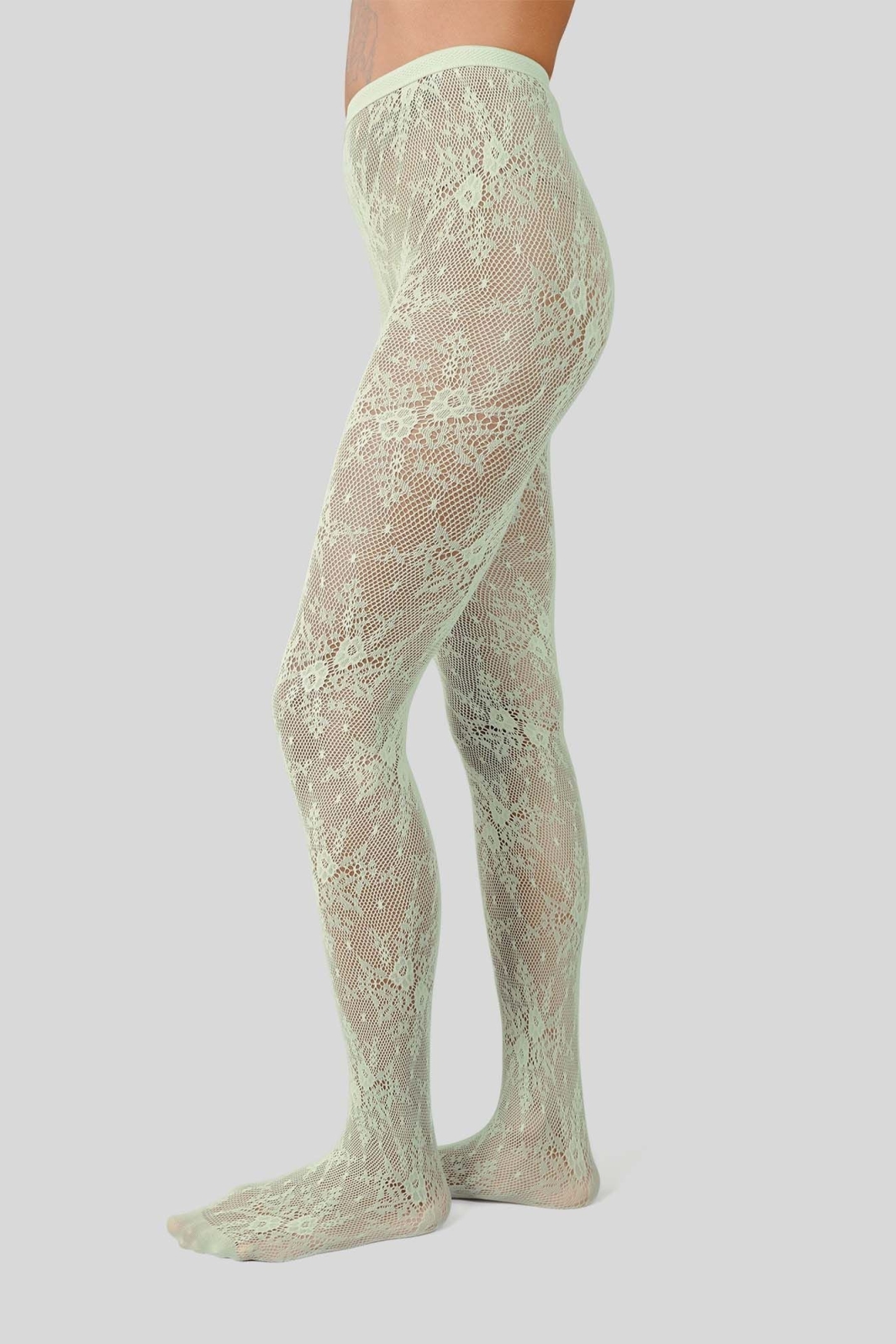 Swedish Stockings womens vegan Lace Tights Rosa Mint