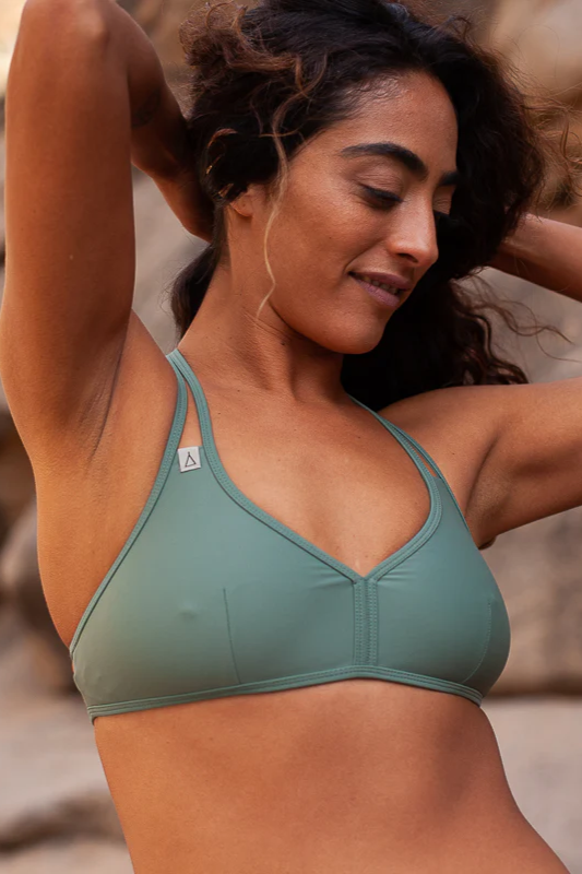 Inaska Damen vegan Bikinioberteil Neckholder Free Nature Khaki