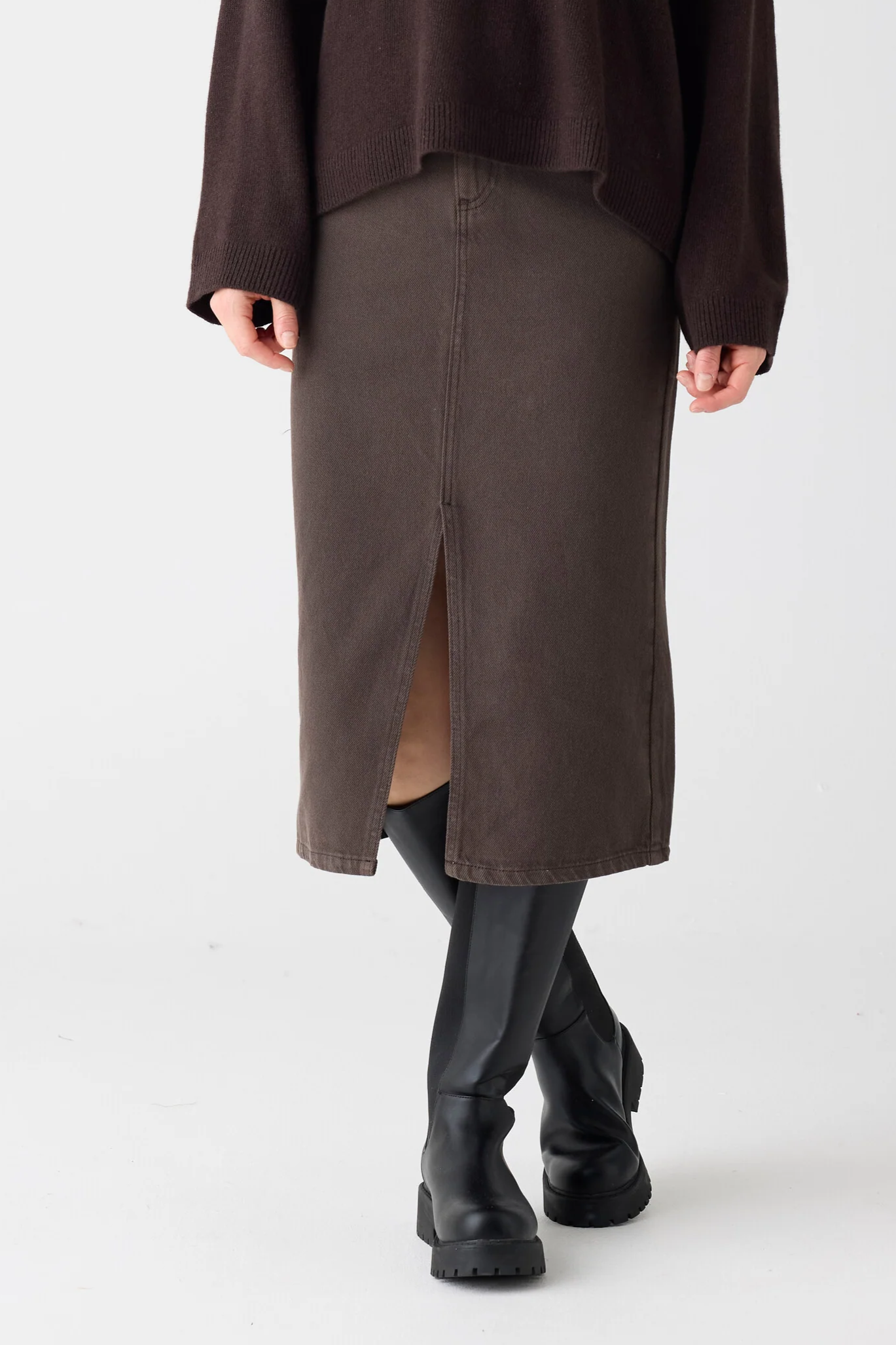 Image of KnowledgeCotton Apparel dames vegan Rok Van Keperstof Chocoladetaart