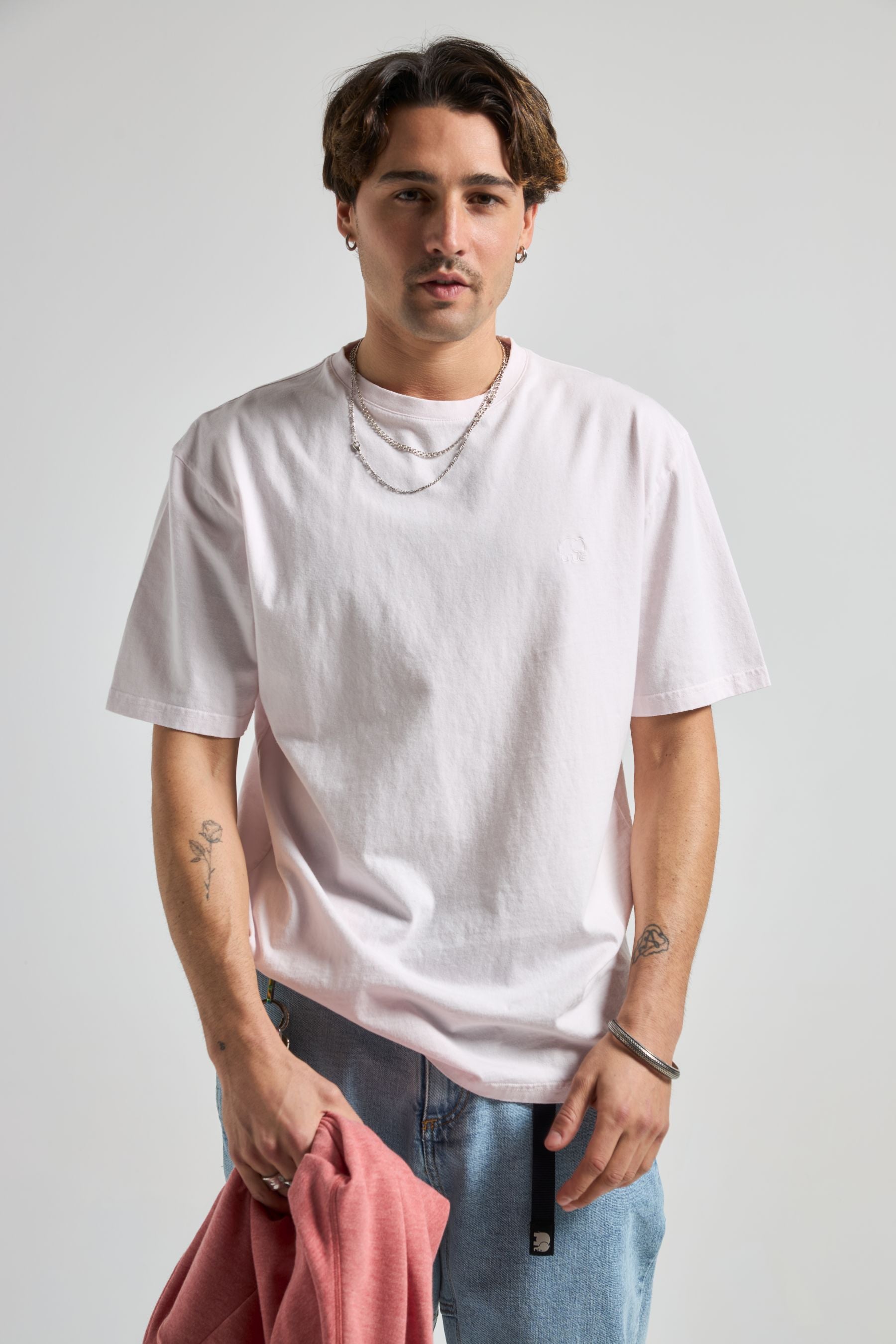 Trendsplant men vegan T-Shirt Essential Sunwashed Calcite Light Pink