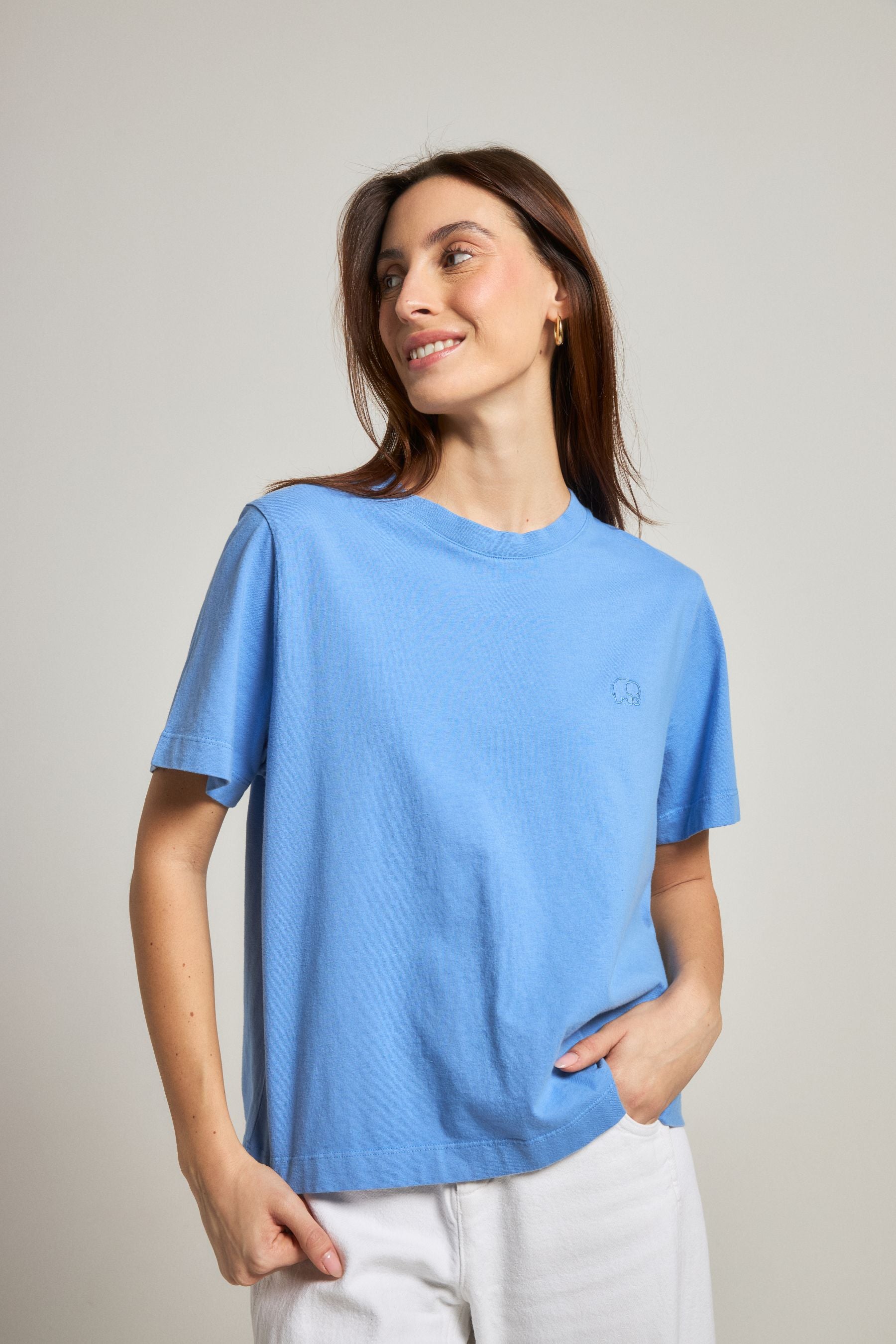Trendsplant womens vegan T-Shirt Essential Sunwashed Ultramarine