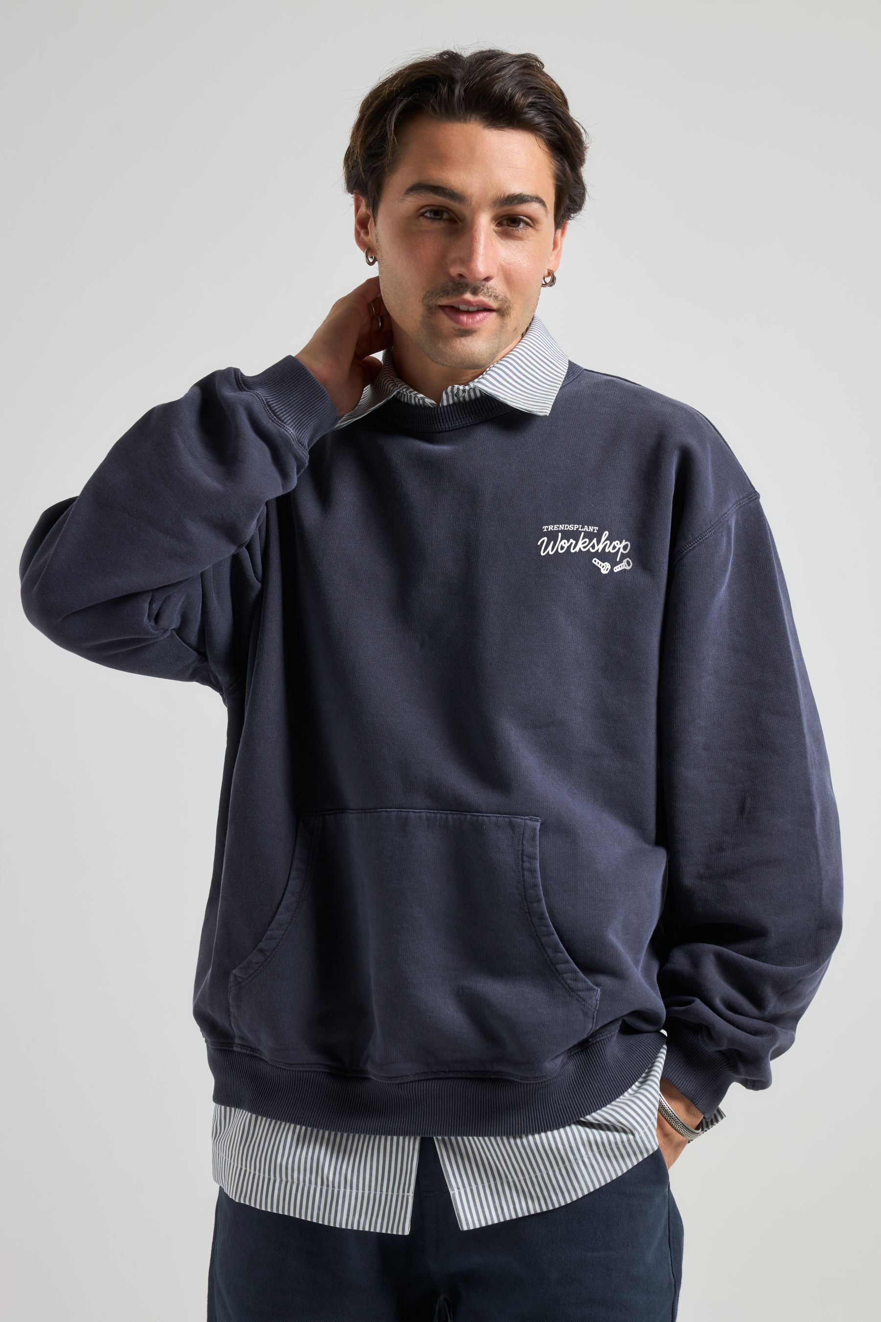 Image of Trendsplant mannen vegan Trui The Garage Bariton Blauw