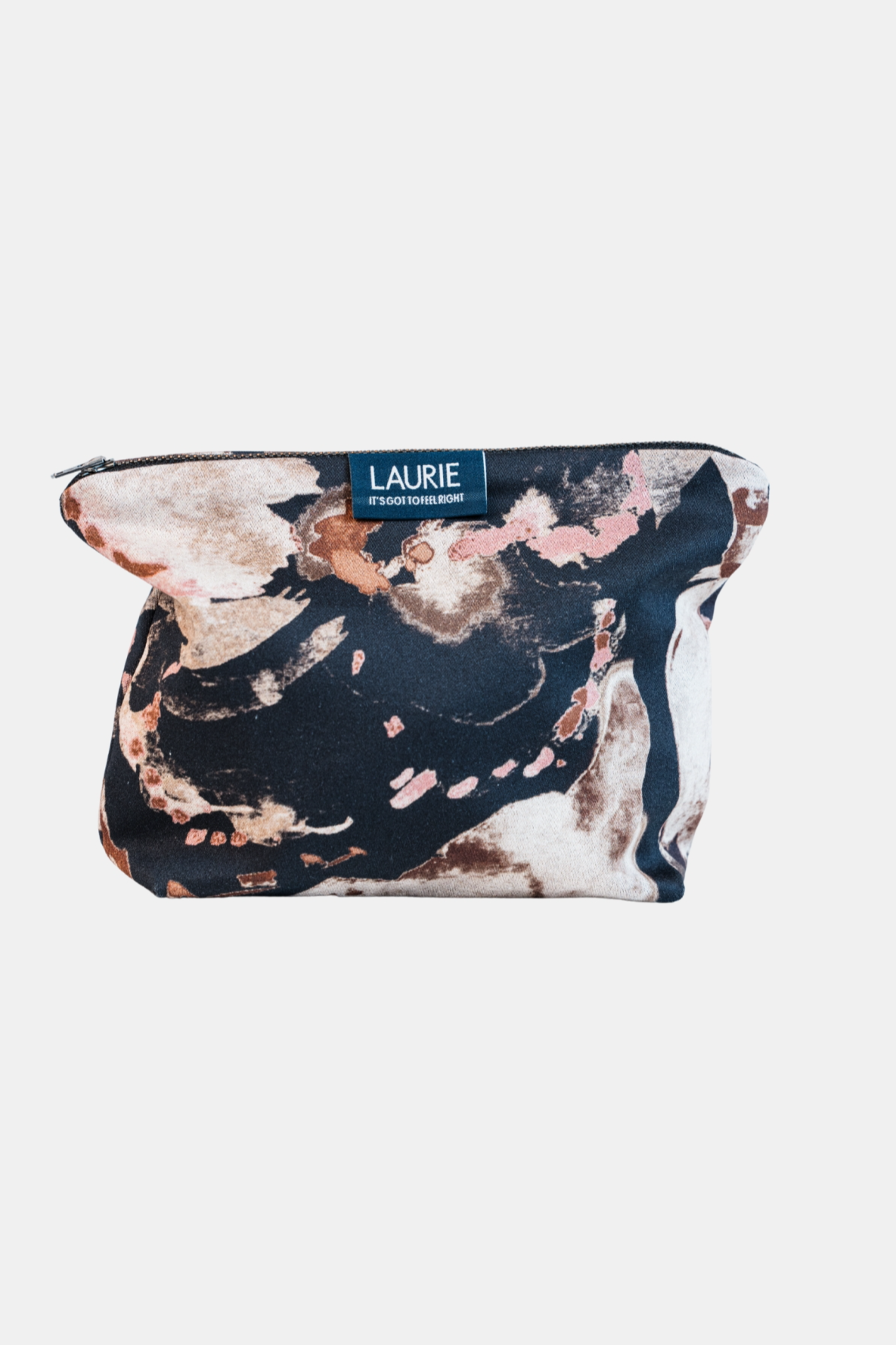 LAURIE womens vegan Toiletry Bag Flower Print Black