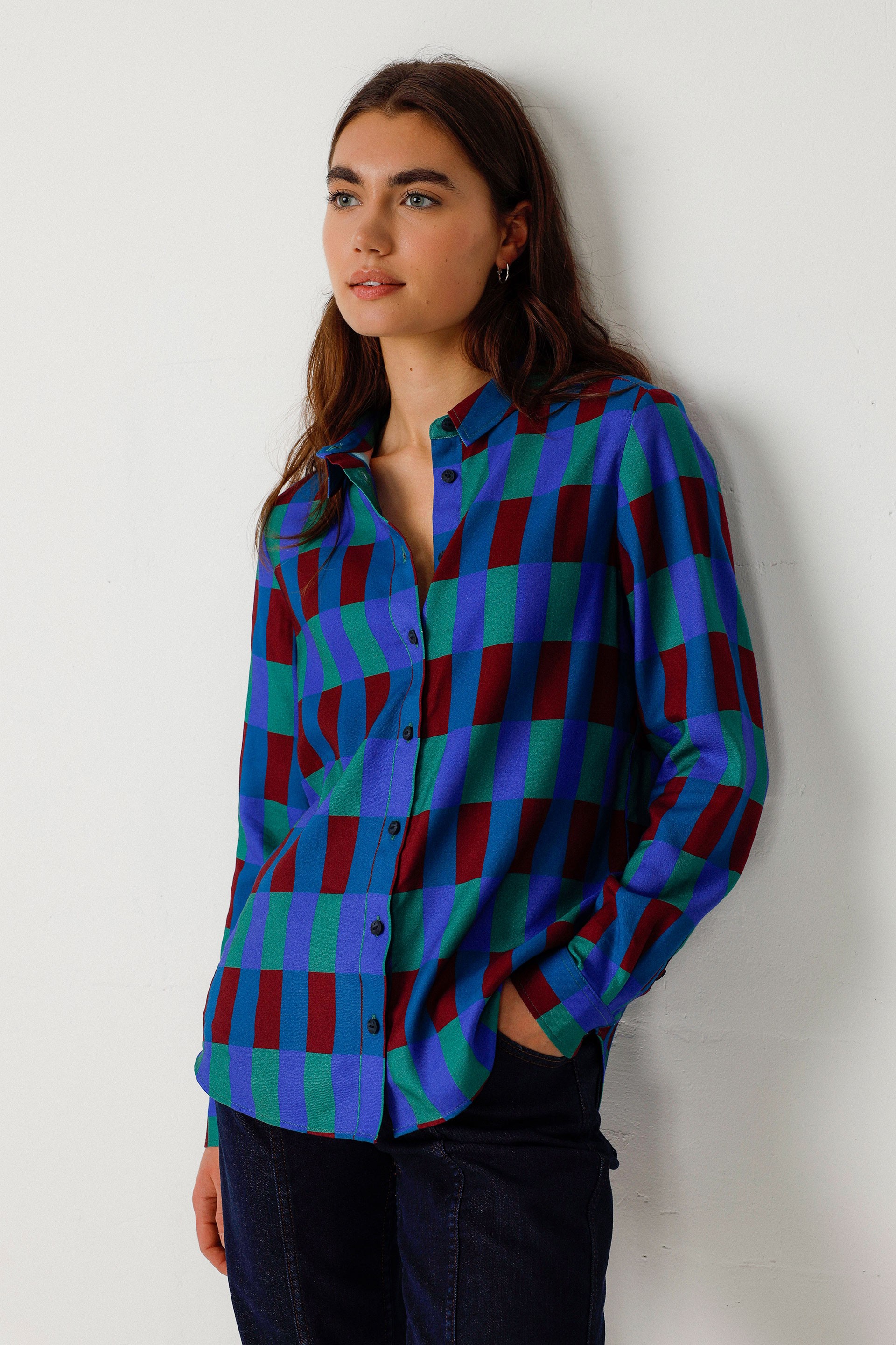 Image of SKFK dames vegan Shirt Asune Meerkleurig