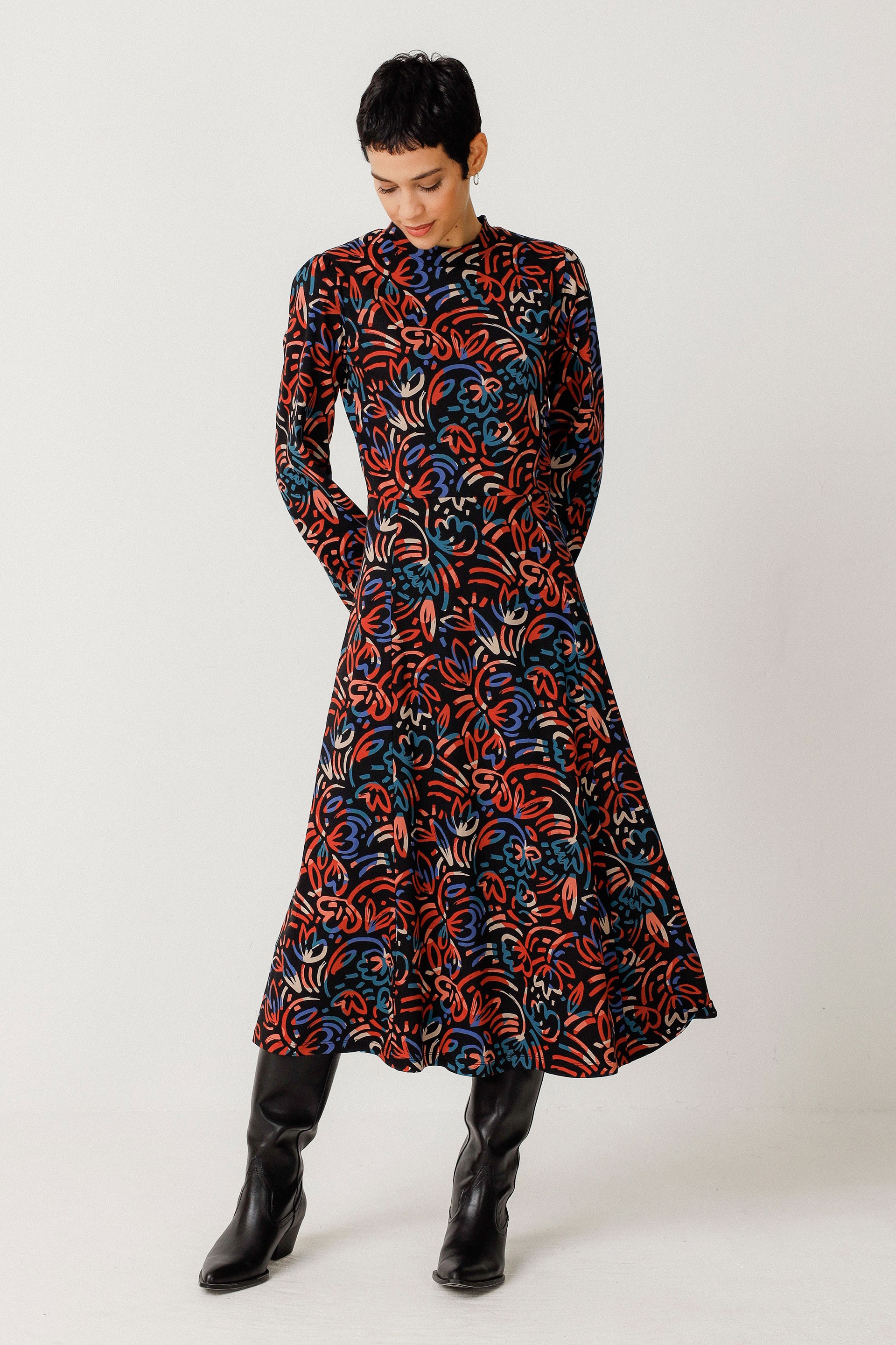 111805 - Damen vegan Kleid Kamila Mehrfarbig