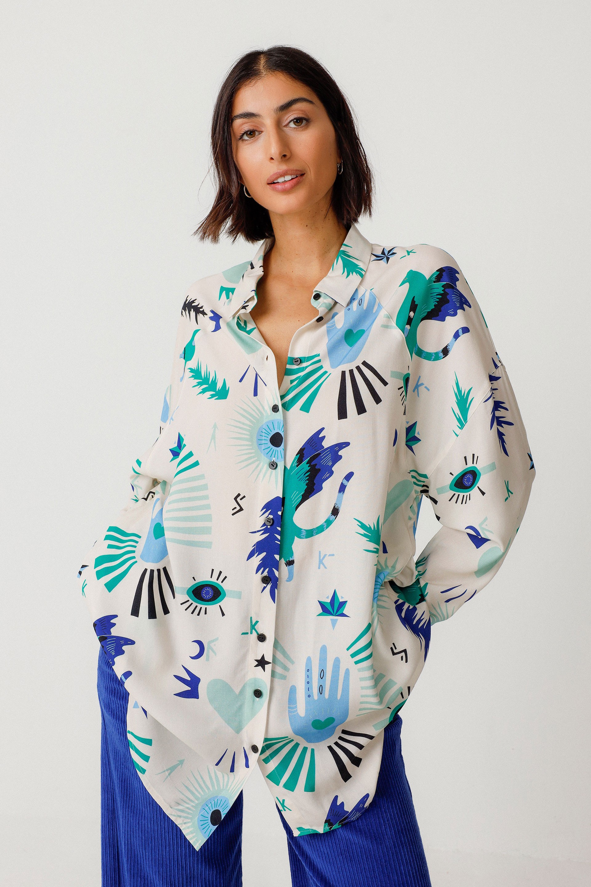 111812 - Damen vegan Bluse Amagoia Mehrfarbig