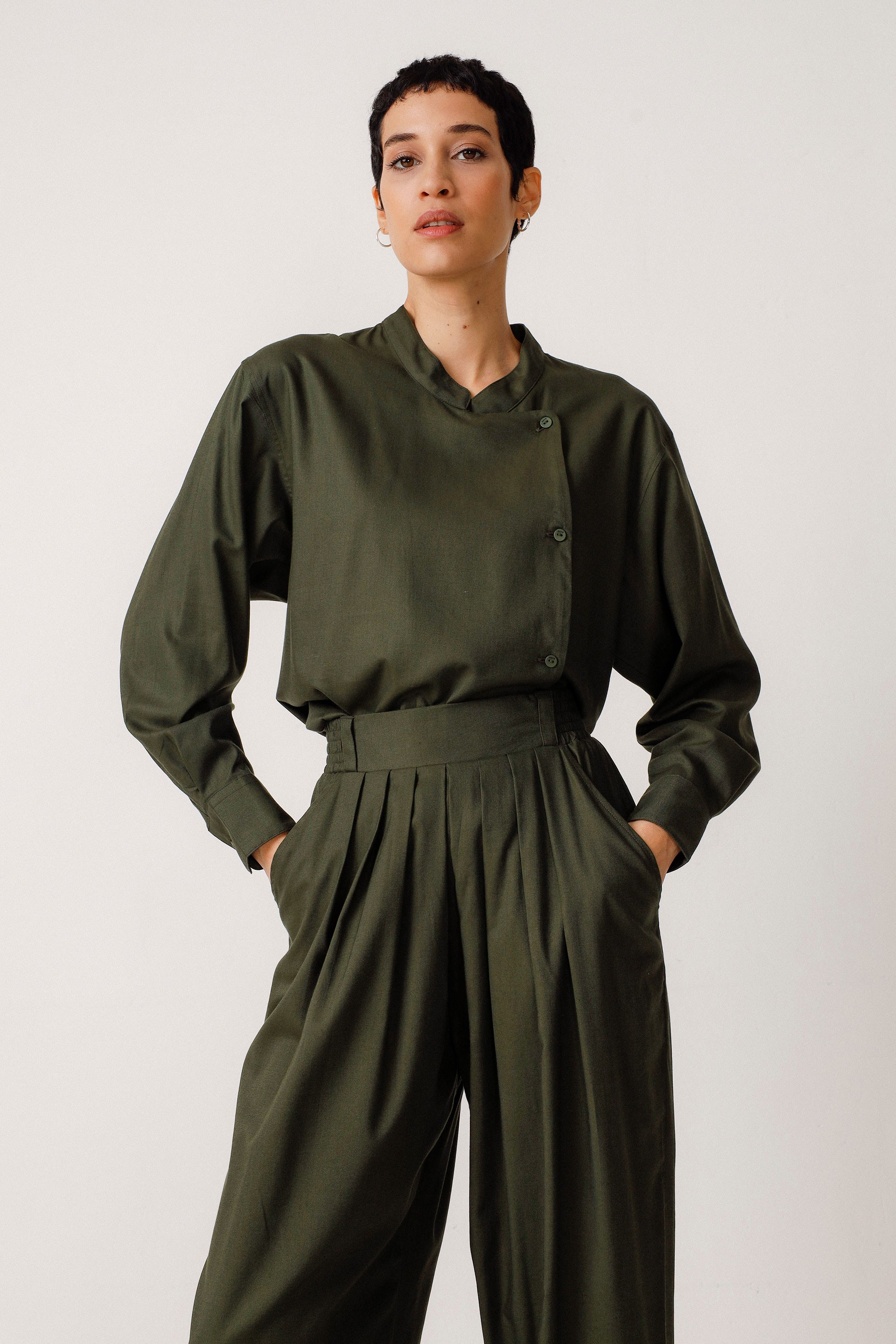 Image of SKFK dames vegan Shirt Lantz Groen