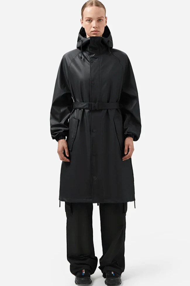 Maium Herren vegan Regenmantel Original Saddle Schwarz